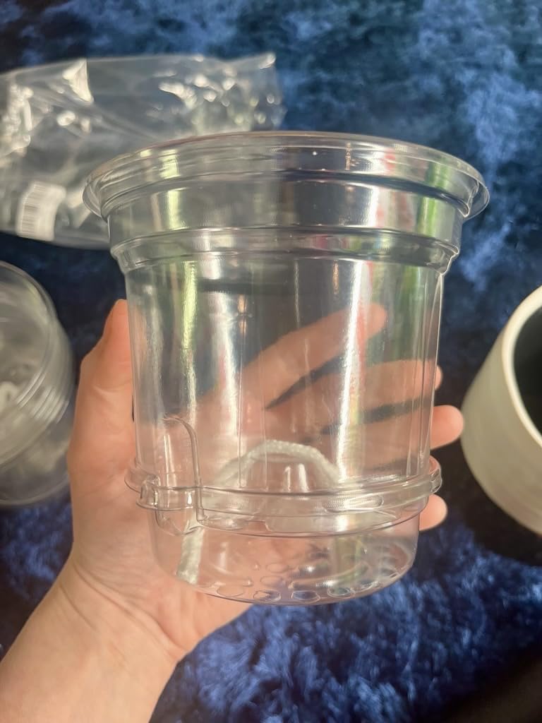 Bluepro Self Watering Pots for Indoor Plants, 4/5/6.5 Inch, 18-Pack | Clear Plastic, Reservoir Trays and Wicks, Up to 7-Day Water Supply customer photo 1