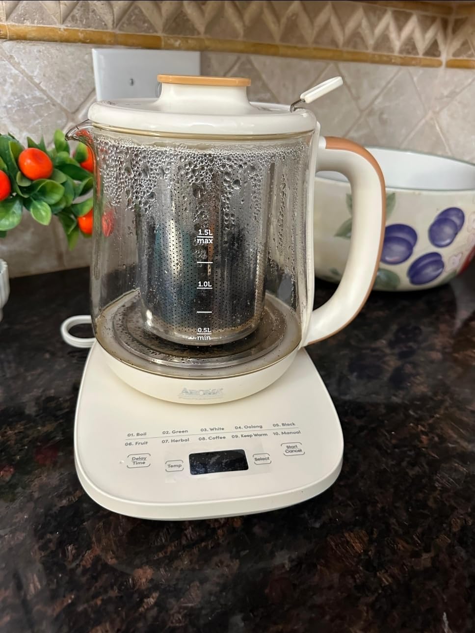 AROMA Professional Infusion Glass Electric Tea Kettle with Temperature Control and 10 Preset Modes (6 Cups, 1.5 Liters) customer photo 2