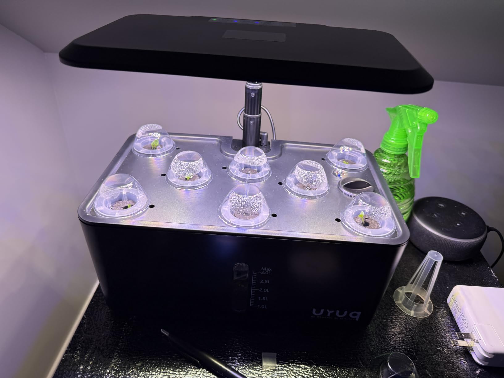 URUQ Hydroponics Growing System Garden: 8 Pods Indoor Herb Garden with Grow Light Plants Germination Kit Quiet Automatic Hydroponic Height Adjustable - Gardening Gifts for Women Kitchen customer photo 2