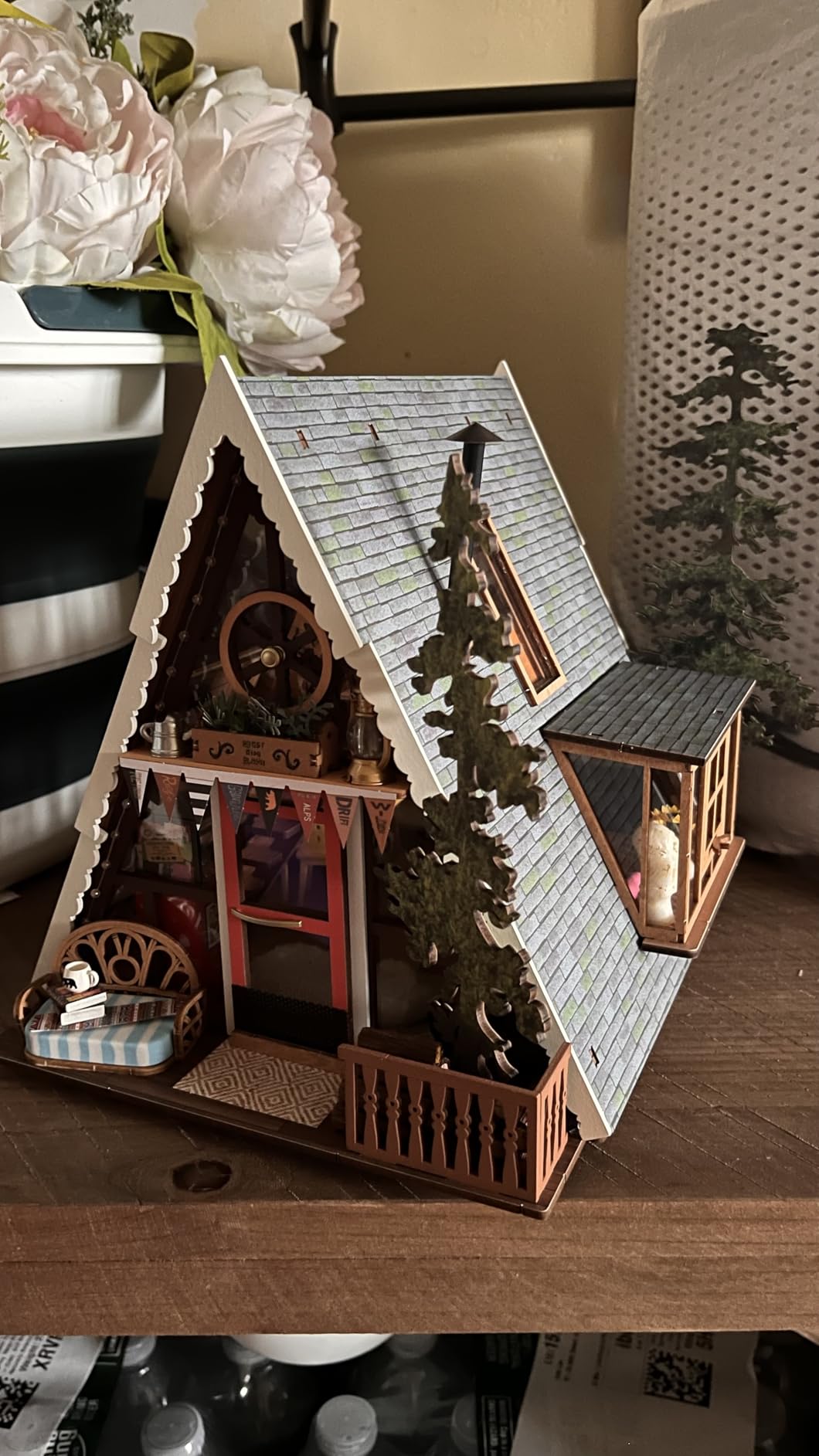 Rolife DIY Miniature Forest Tiny House Kit-A-Frame Cabin with LED Lights | Beginner-Friendly Mini House Building Kit for Teens, DIY Crafts For Adults, Halloween/Christmas Gift for Outdoor Lovers customer photo 1