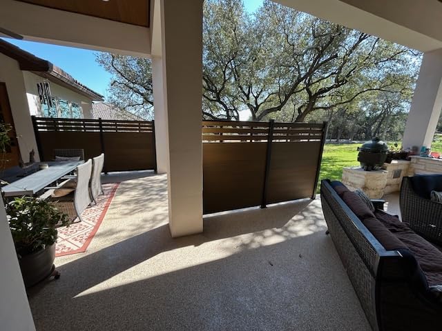 Semi-Closed Privacy Fence Panels with 2 Posts for Outside, 6ft(W) x 6ft(H), Wind Resistant Wood Plastic Composite Fencing Panels for Patio, Backyard, Garden and Pool, Silver Gray customer photo 2