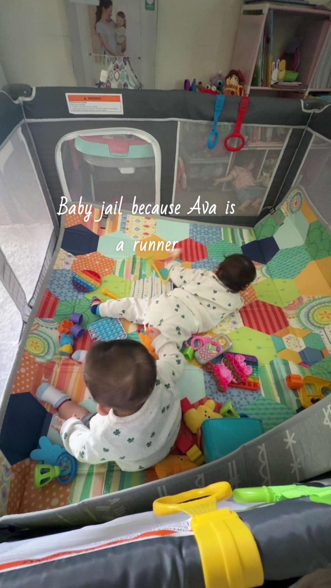 Foldable Baby Playpen Portable Travel Play Yard, Dark Gray, Safety Play Yard Indoor & Outdoor, Carry Bag Included customer photo 2