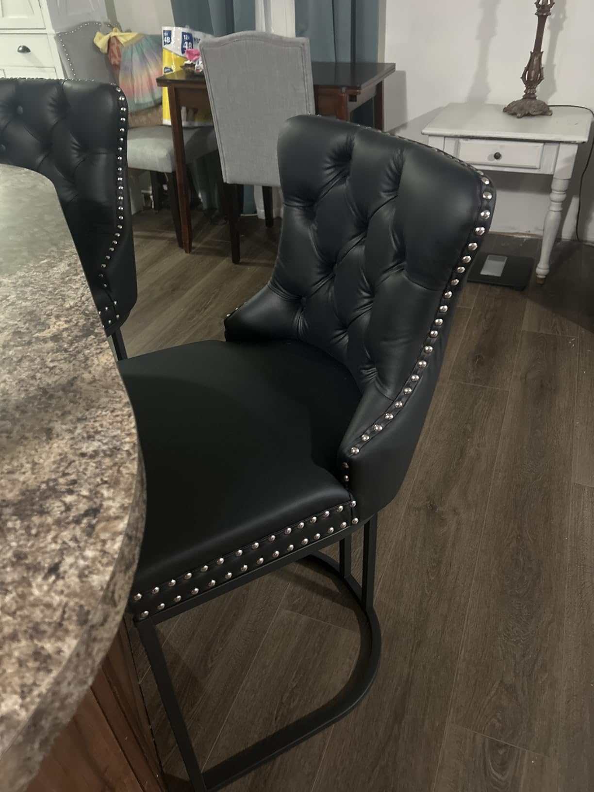 UVV Counter Height Bar Stools Set of 4, 26 Inch Modern Barstools with Back, Velvet Upholstery Counter Chairs with Metal Legs for Kitchen Island, Bar, Counter, Beige customer photo 1