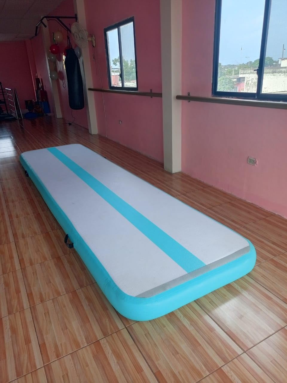 6.56/10/13/16/20 ft Air Tumble Track Mat for Gymnastics Training | Inflatable Gymnastics Mat, 4/6/8 inches Air Tumbling Mats for Home Use, Cheerleading, Water Yoga with Electric Air Pump customer photo 1