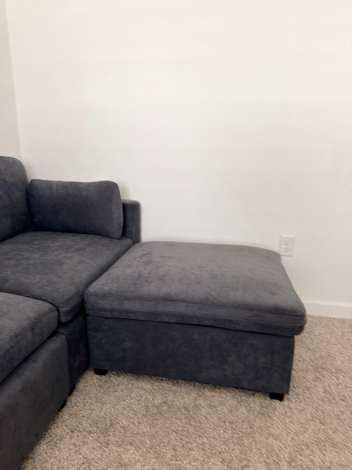 109 Inch Modular Sectional Sofa, L Shaped Couch with Storage Ottoman, Gray | 4 Seat, Easy to Move, Flexible Setup, Separate Ottoman Use, Pet-Friendly Durable Fabric, Deep Comfort Seat, Easy Assembly customer photo 1