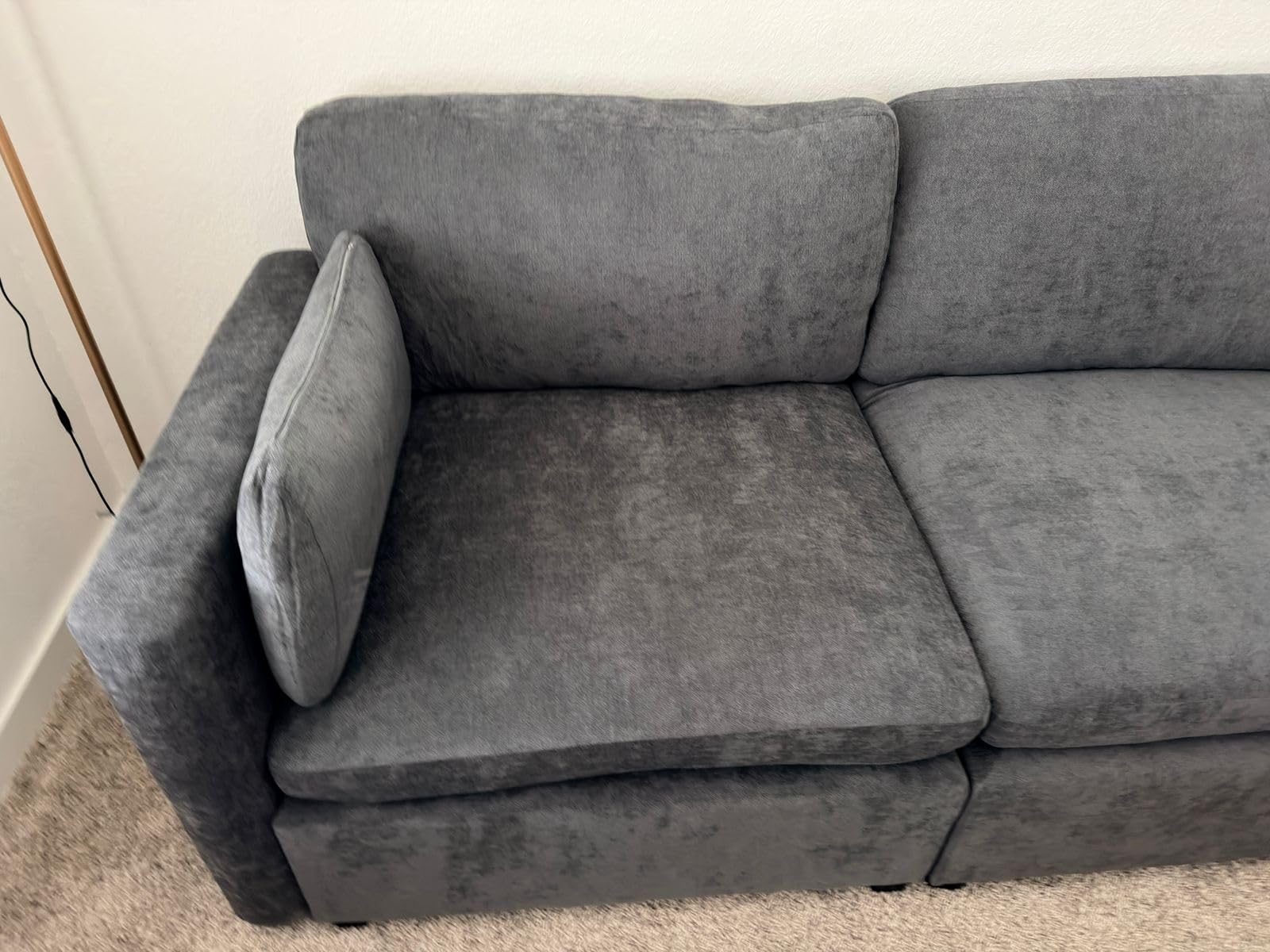 109 Inch Modular Sectional Sofa, L Shaped Couch with Storage Ottoman, Gray | 4 Seat, Easy to Move, Flexible Setup, Separate Ottoman Use, Pet-Friendly Durable Fabric, Deep Comfort Seat, Easy Assembly customer photo 2
