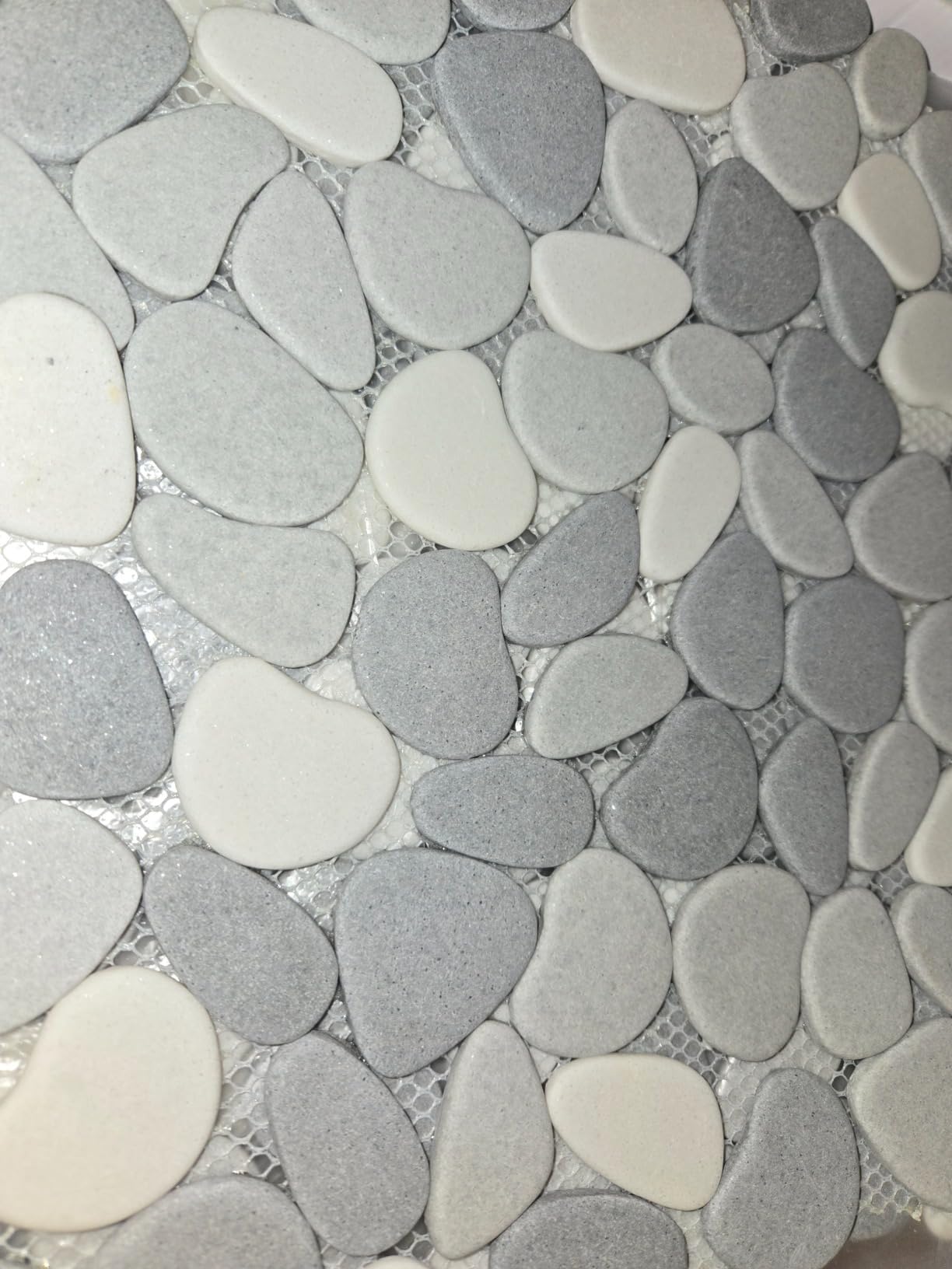 Pebble Tile for Shower Floor, Brown Stone Pebble Mosaic Tile, 5 Pcs customer photo 2