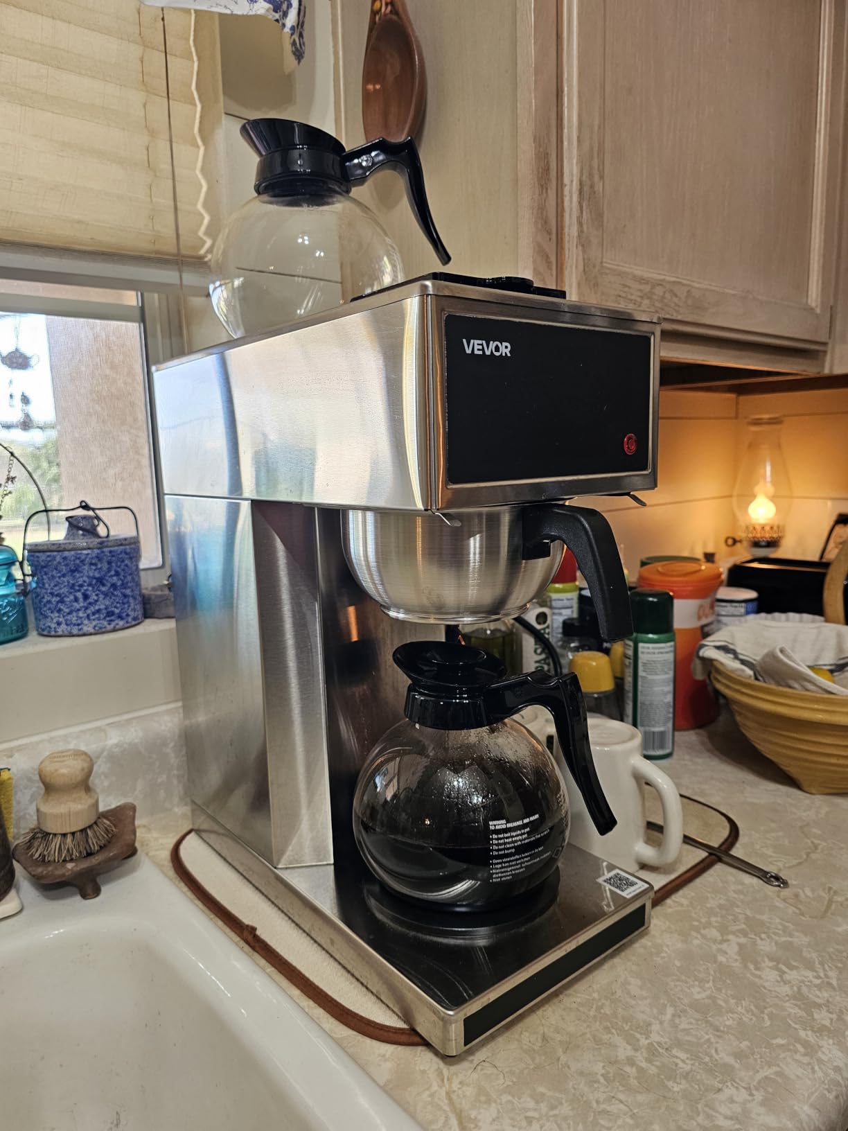 VEVOR Commercial Drip Coffee Maker, 12 Cups Coffee-Maker Machine with 2 Glass Carafes and 2 Decanter Warmer Plates, Stainless Steel Drip Style Coffee Brewer, for Restaurant, Office, Coffee Shop & Home customer photo 1