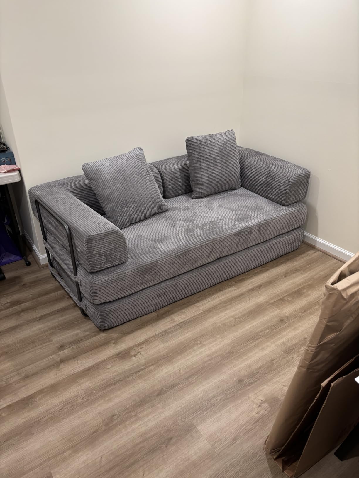 Cloud Boneless Couch Futon Sofa Bed, 5-in-1 Convertible Sofa Bed Pull Out Couch Sleeper Sofa Compressed Loveseat, 70