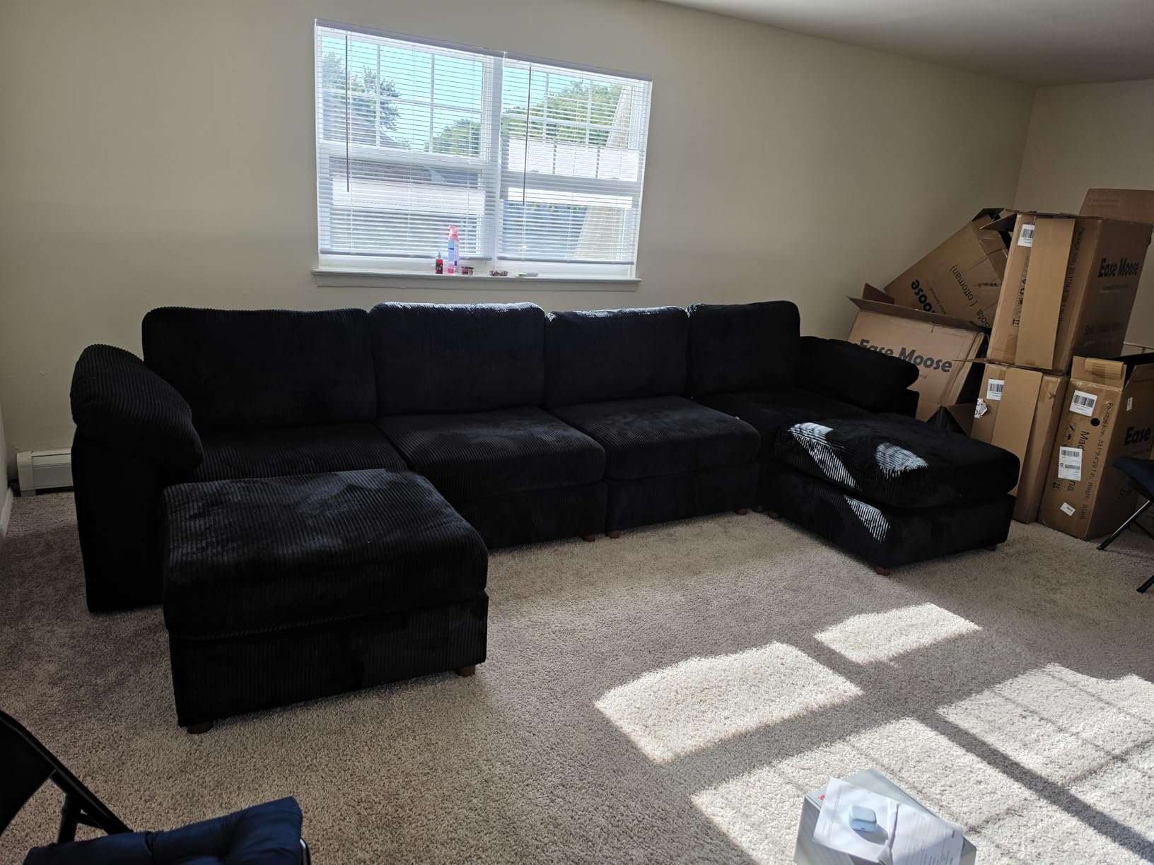EASE MOOSE Oversized Sectional Modular Sofa, Comfty Deep Seat Couch for Living Room, Solid Wood Frame Sofa, Removable and Washable, Grey customer photo 2
