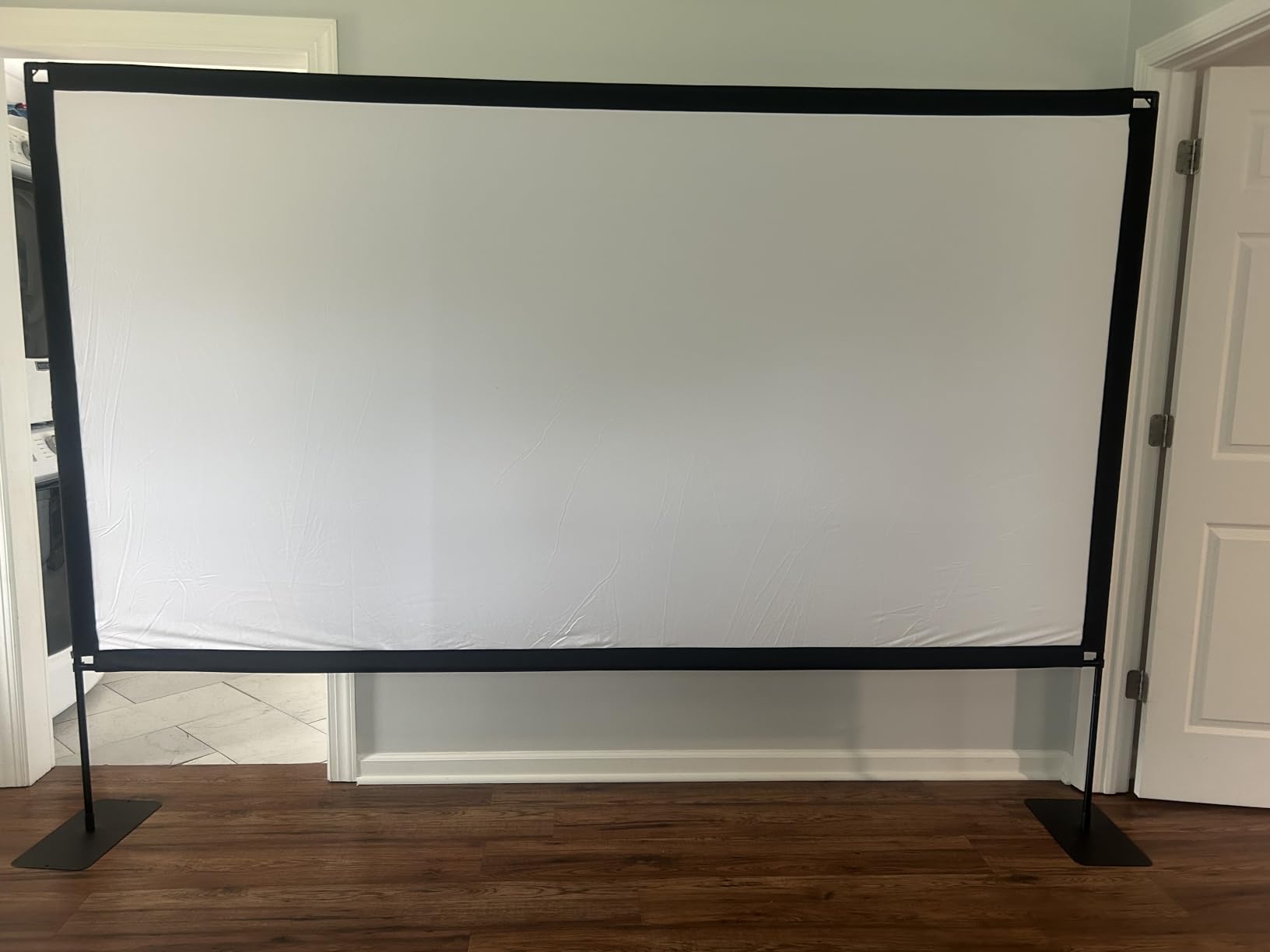 120inch Projector Screen with Stand: Portable Projector Screen Outdoor Indoor Front/Rear16:9 4K HD with Carry Bag Sandbag- Movie Screen for Backyard Moive Night, Camping, Theater customer photo 2