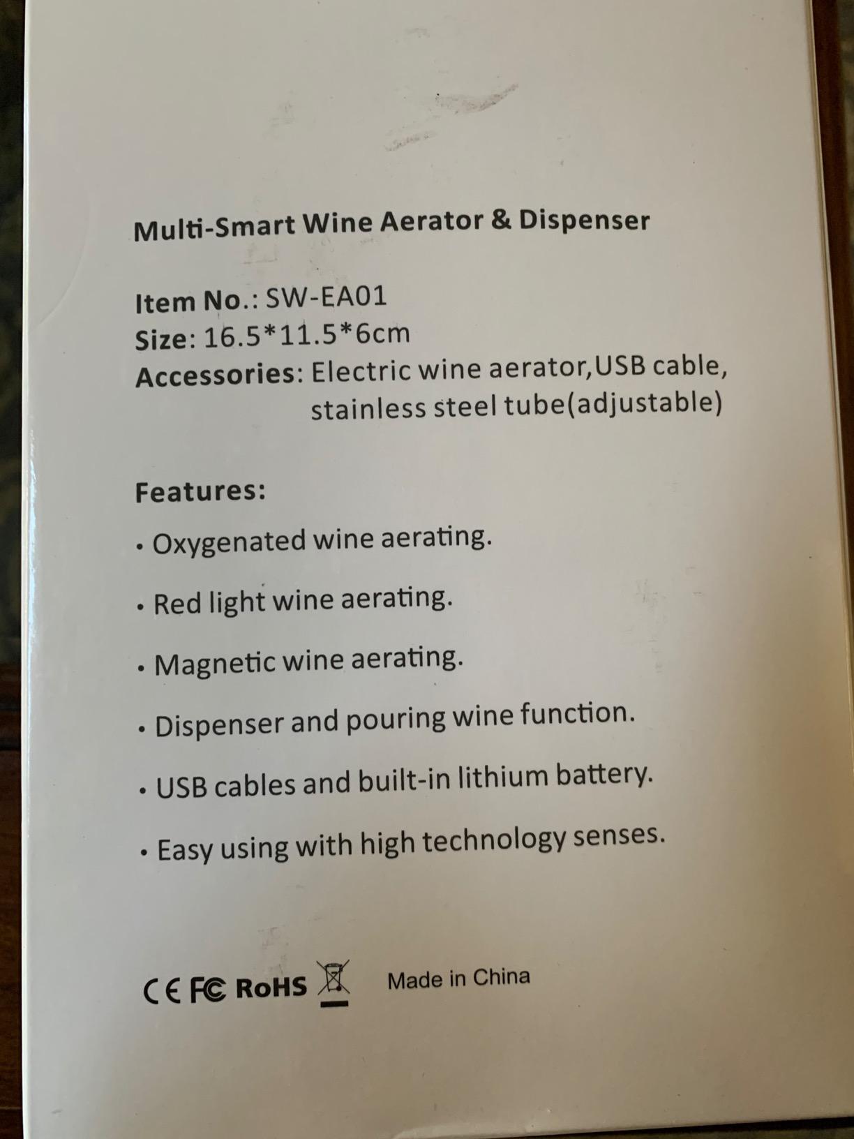 Automatic Electric Wine Aerator Pourer and Wine Decanter Pump, Inky | One-Touch Wine Dispenser, Quiet Dual-Pump Aeration, Measured Pouring, Temp Display, USB Rechargeable, Wine Tool for Home Bars customer photo 1