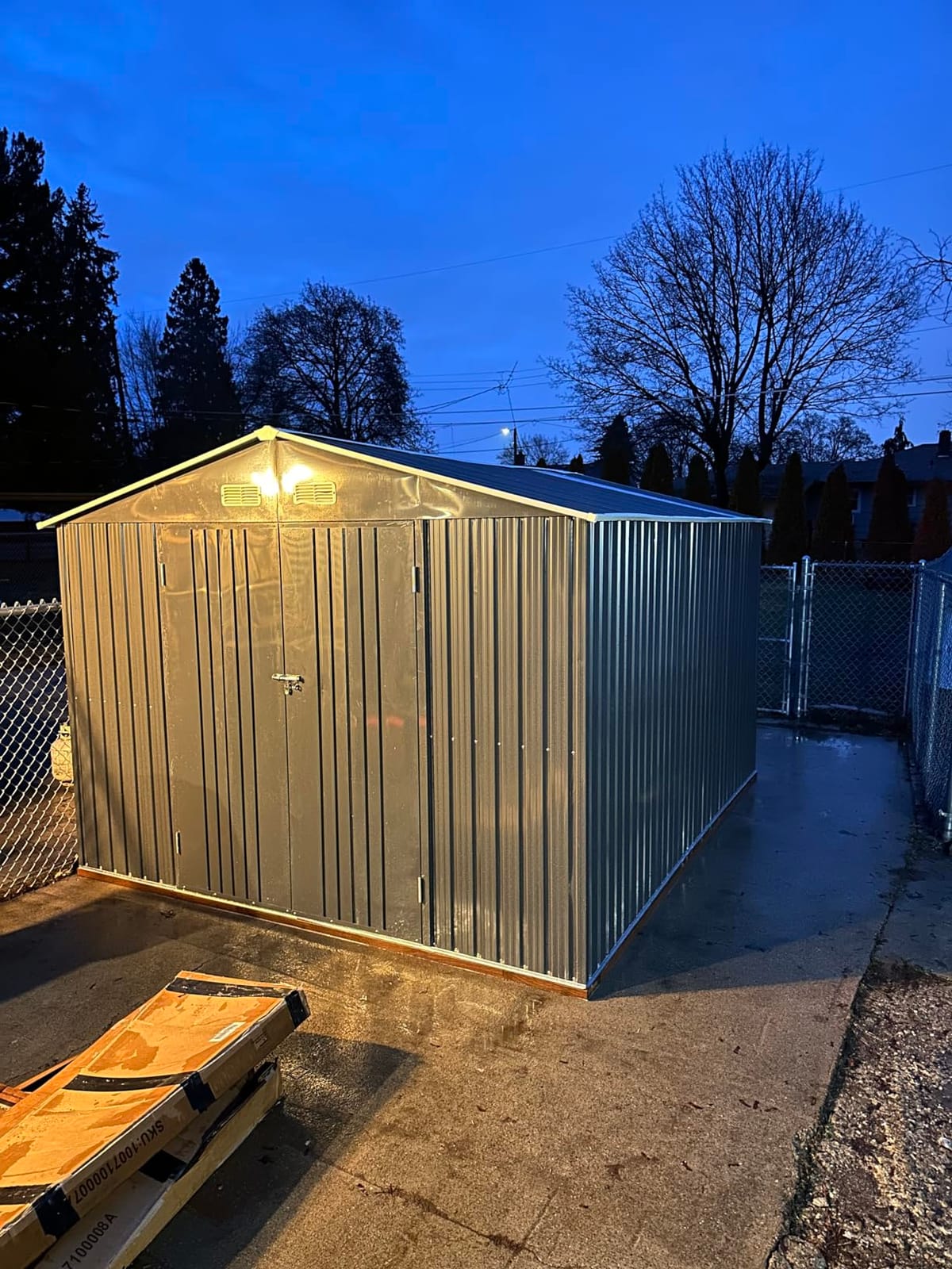 VanAcc 12x20x7.2 FT Outdoor Storage Shed with Transparent Panels, Hinged Double Doors, Windows and Vents customer photo 1