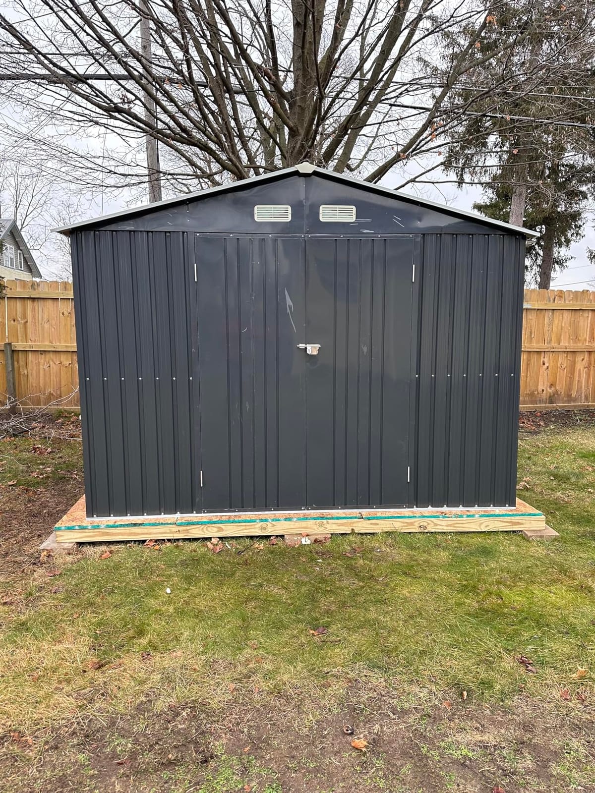 VanAcc 12x20x7.2 FT Outdoor Storage Shed with Transparent Panels, Hinged Double Doors, Windows and Vents customer photo 2