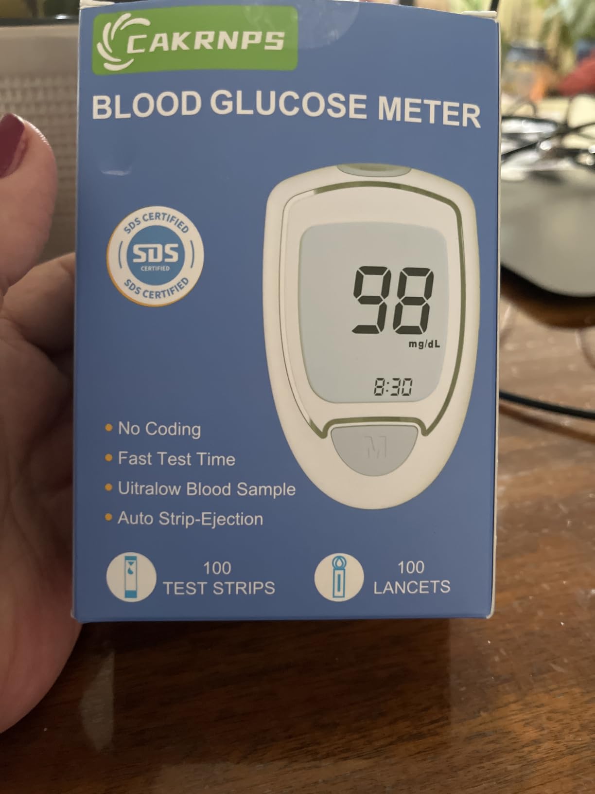 Blood Glucose Monitor, Glucometer Kit with 100 Strips and Lancets, Diabetic Testing Kit with Auto Eject, No Coding, Large Display for Seniors, Blood Sugar Testing Kit for Travel & Home Use customer photo 1