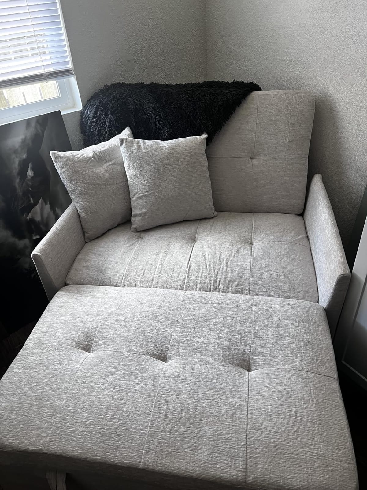 Loveseat Sleeper Sofa Convertible Sofa Bed, Pull out couch, Dark Grey | 3 in 1 couch bed with Phone Holder, Futon Sofa Bed with USB and Type-C Ports for Living Room, Adjustable Backrest customer photo 2