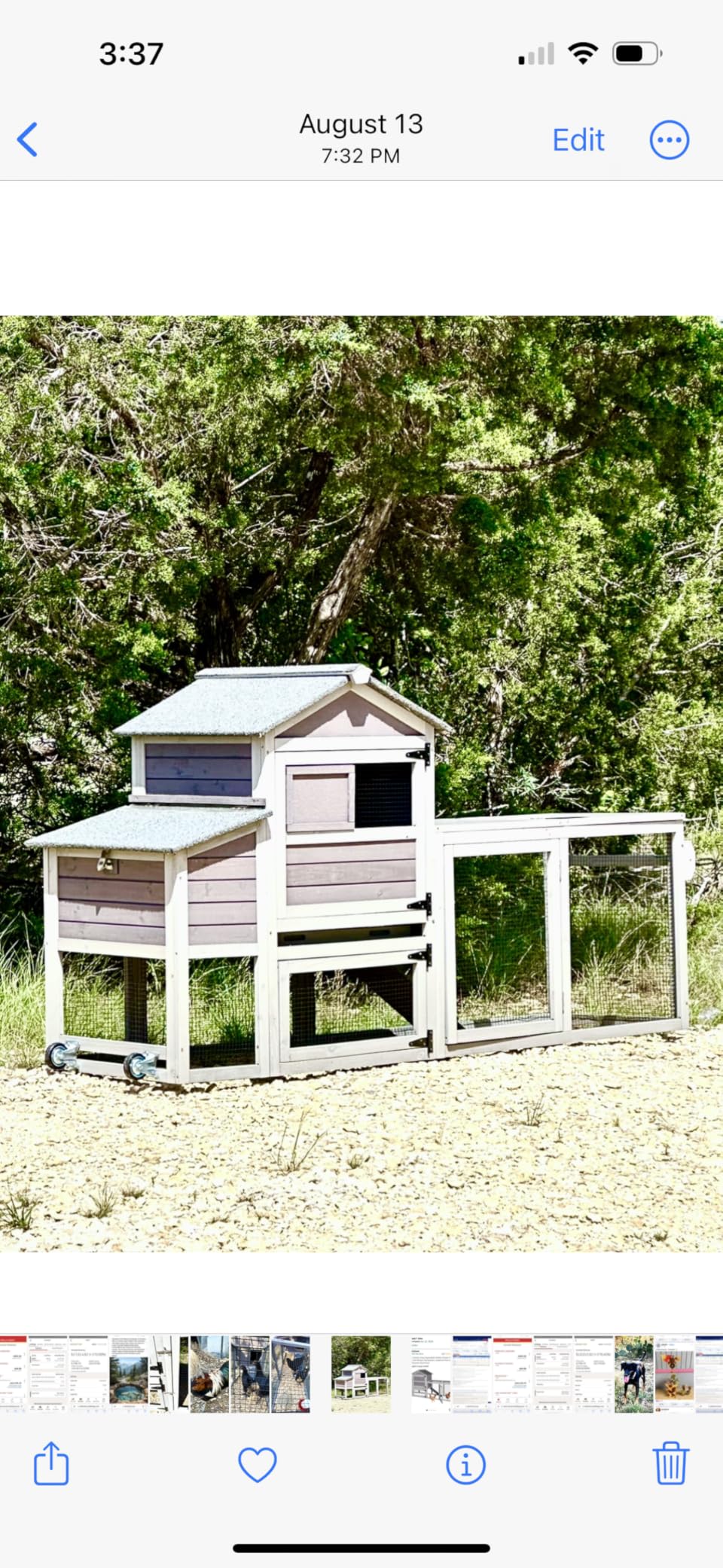 Aivituvin Chicken Coop Hen House, Large Outdoor Wooden Poultry Cage with Ramps, Run, Nesting Box, Removable Tray, Weather-Proof Chicken Cage (Grey, AIR31) customer photo 2