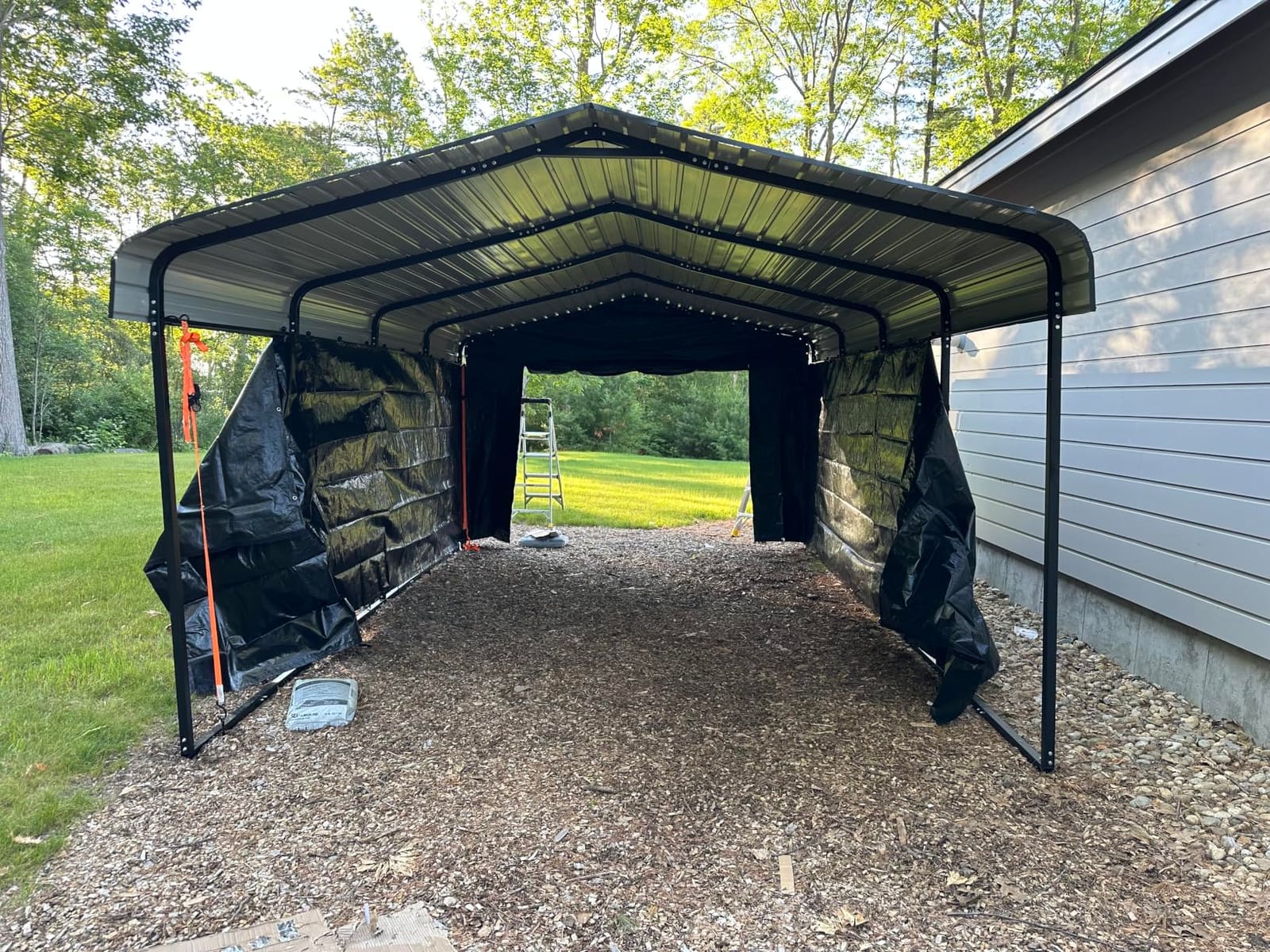12x20 FT Heavy Duty Metal Carport with Removable Sidewalls, Gray | Galvanized Steel Frame & Roof, Multi-Use, Outdoor Enclosed Garage Shelter for Cars, Pickup, Tractors, Tools customer photo 1