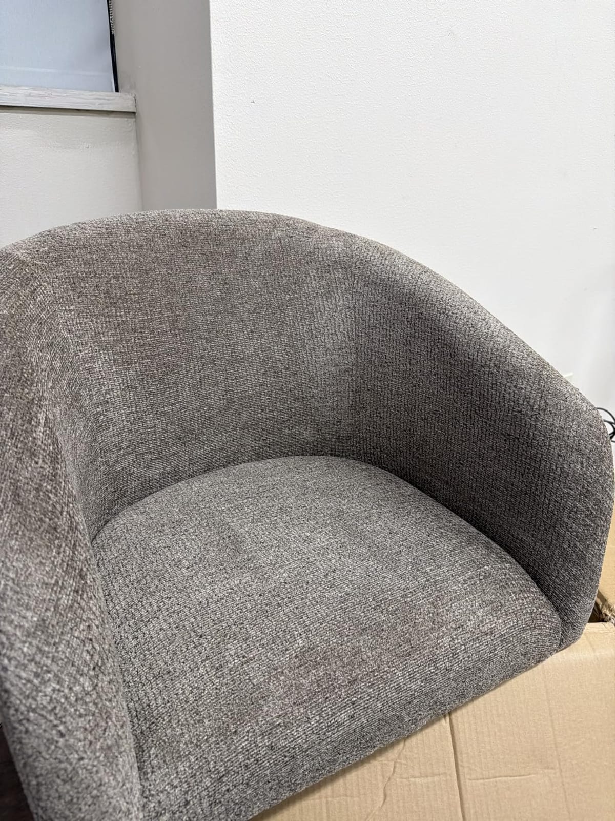 VKNOW Upholstered Swivel Dining Chairs Set of 4 with Barrel Back and Arm | Modern Accent Arm Chair with Thickened Cushion, Soft Chenille Fabric, for Dining Room, Living Room, Vanity, Khaki customer photo 1