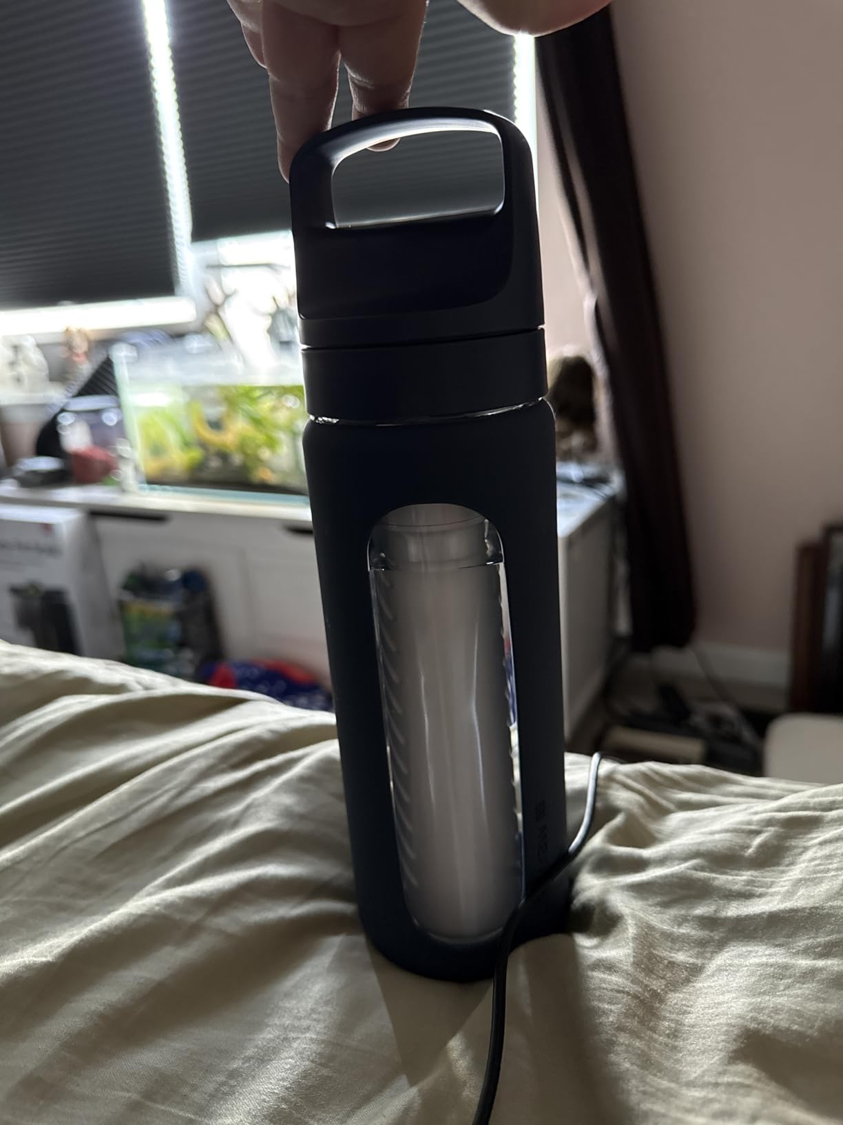 LifeStraw Go Glass Water Filter Bottle with Sleeve, 20 oz, Icelandic Blue | Hand-Blown Glass with Silicone Sleeve for Hydration at Home or on-the-go customer photo 2