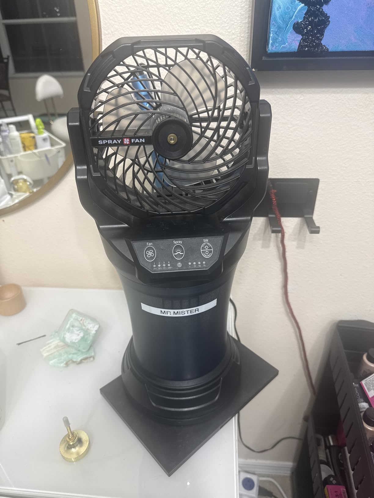 Misting Fans for Outside, Portable Mister Fan with 30000mAh Battery & Remote, 2L Tank & 4 Speeds Mist Modes, Extreme Heat Relief for Camping Patio Garden Backyard Tailgate Parties customer photo 1