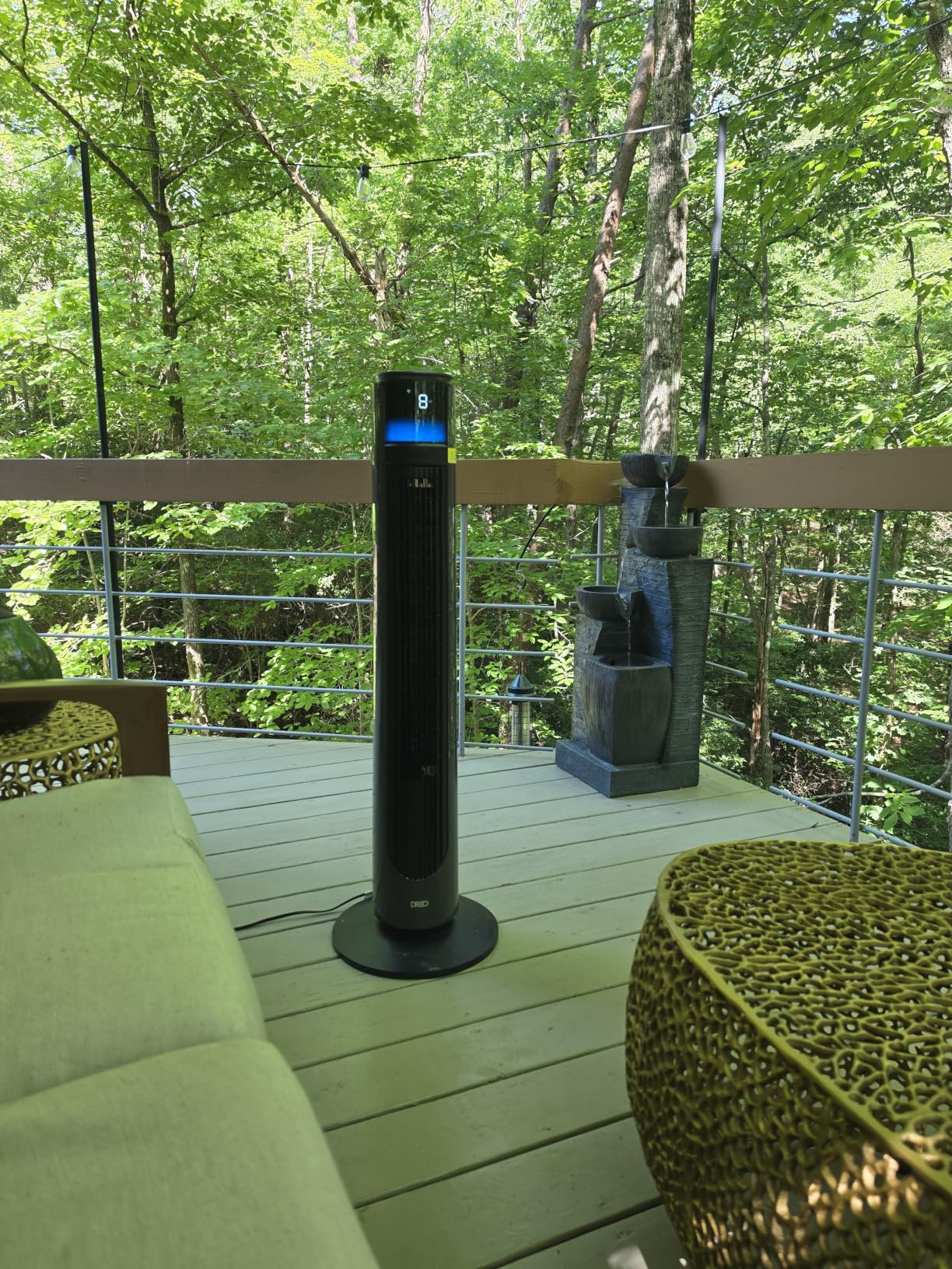 DREO TurboCool Outdoor Misting Fan 711AS, 33 ft/s High Velocity, 20dB Quiet | 12 Speeds, 4 Modes, 150° Customizable Oscillating, Smart Standing Fan for Bedroom, DC Motor, IPX4-rated Weather Resistant customer photo 1