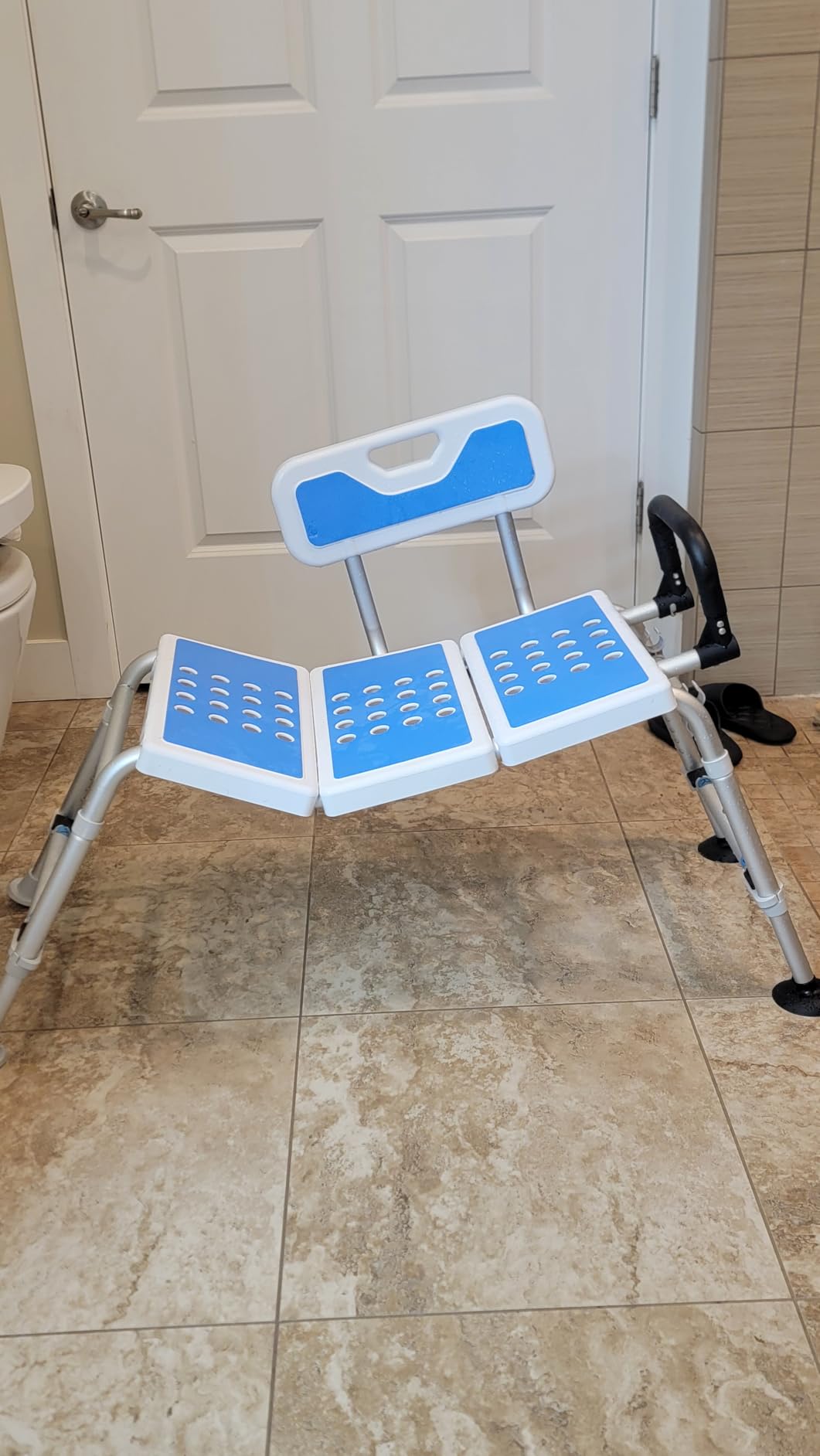 Bathtub Transfer Bench Shower 500 Lb Chair for Inside Tub Heavy-Duty Adjustable Width & Height Handicap Bath Chair with Extended Shower Seat and Reversible Backrest for Seniors, Elderly & Disabled customer photo 1