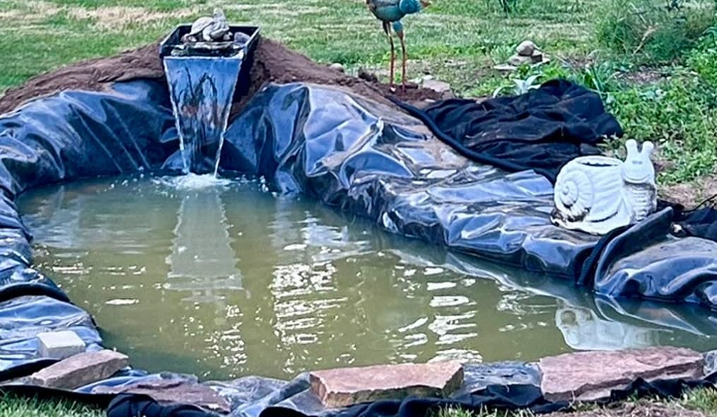 Pond Waterfall Spillway Kit, Pond Waterfall Filter with 980GPH Quiet Pond Pump & Filter Cage, 13 Ft Corrugated Tubing, Filter Media for Outdoor Ponds up to 3,000 Gallons customer photo 1