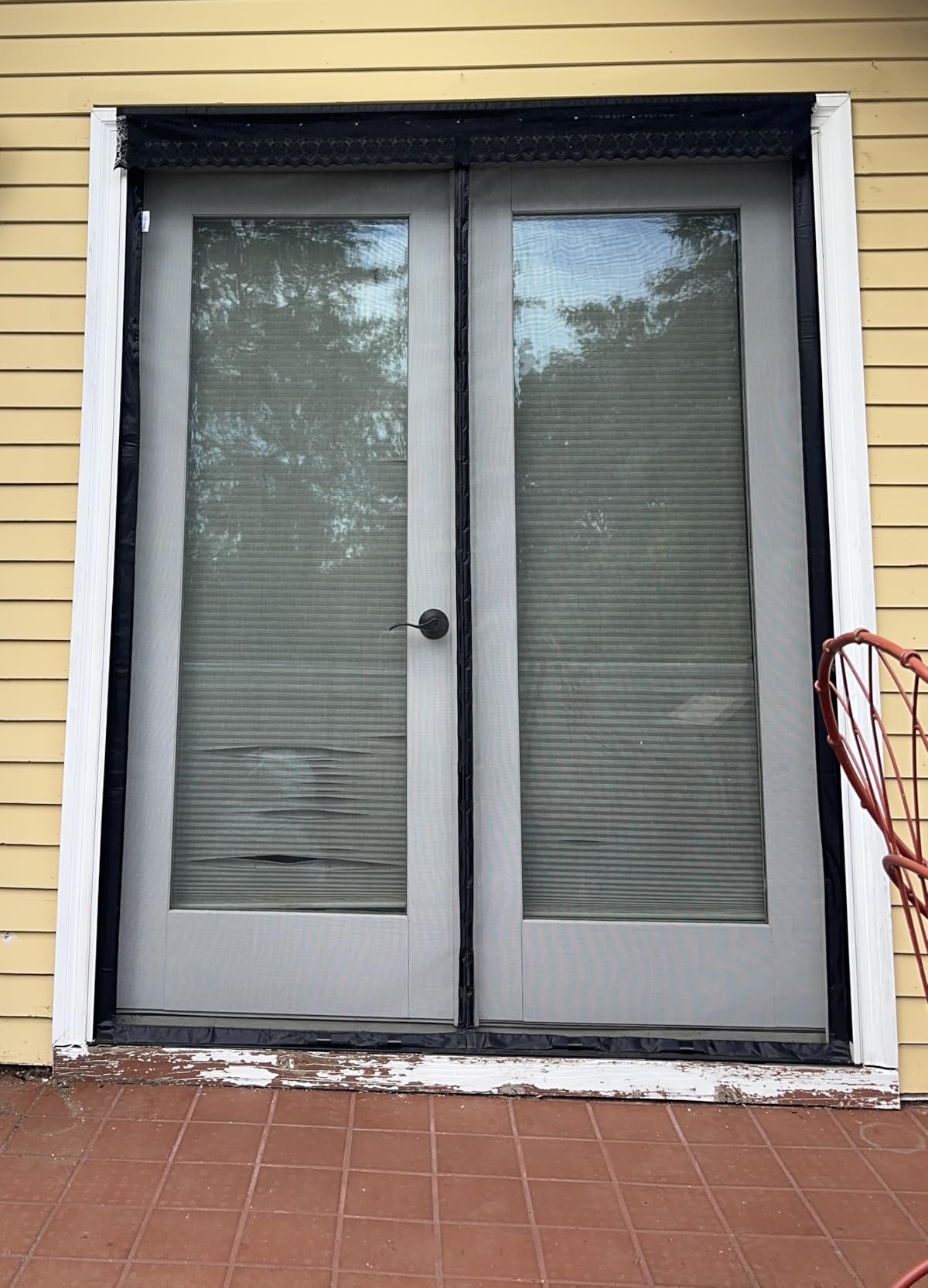 Sliding Magnetic Screen Door with Track for 72x80 Inch Patio & French Doors, Fully Retractable Mesh Door Screen with No Top Blockage, Durable Heavy Duty Bug Screen for Convenient Access customer photo 1