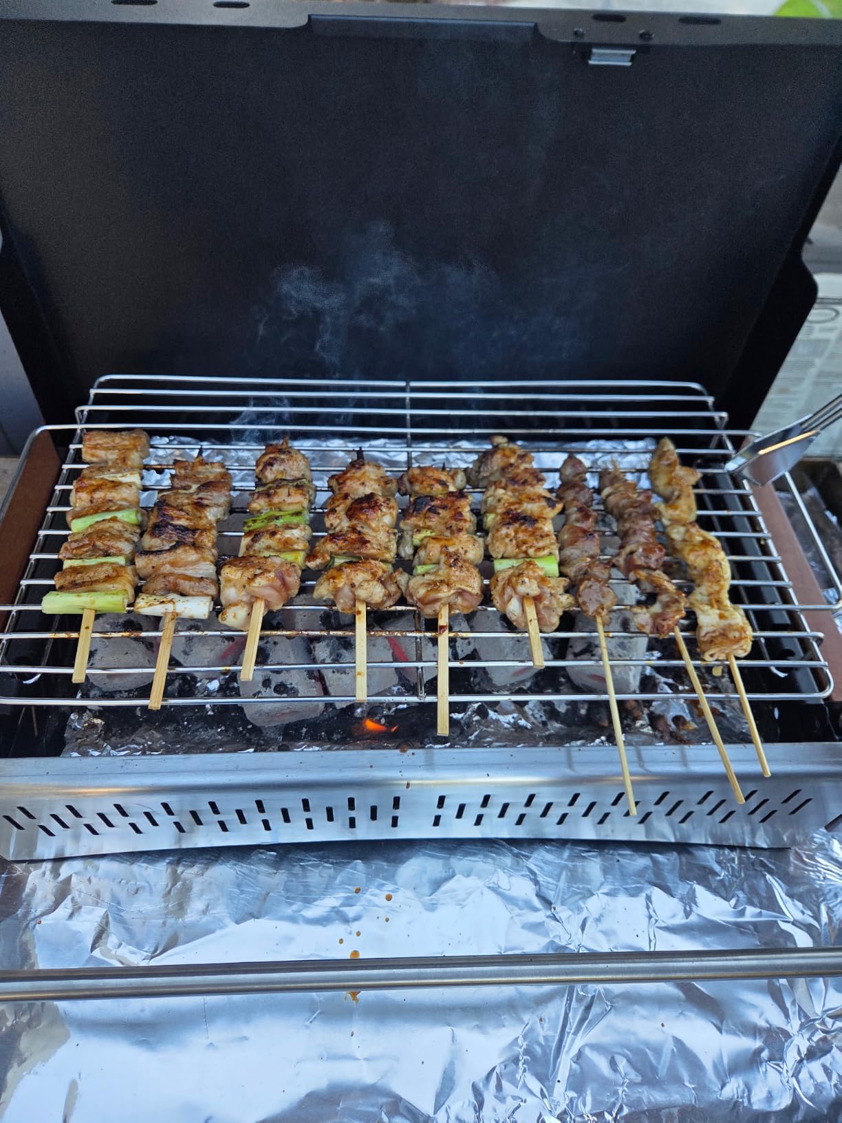 Portable BBQ Charcoal Grill, No Assembly Hibachi Grill for Camping | Height Adjustable 304 Stainless Steel Grate, Easy Clean Enamel Tray, Foldable Grill for Beach and Patio customer photo 1