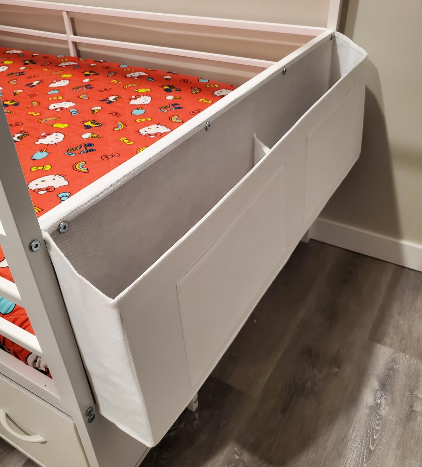 ADORNEVE Twin Size Bed Frame with 6 Drawers, Pink Metal House Kids Bed | Twin Bed Frame for Girls, Safety Guardrail, Inclined Ladder, No Box Spring Needed customer photo 1