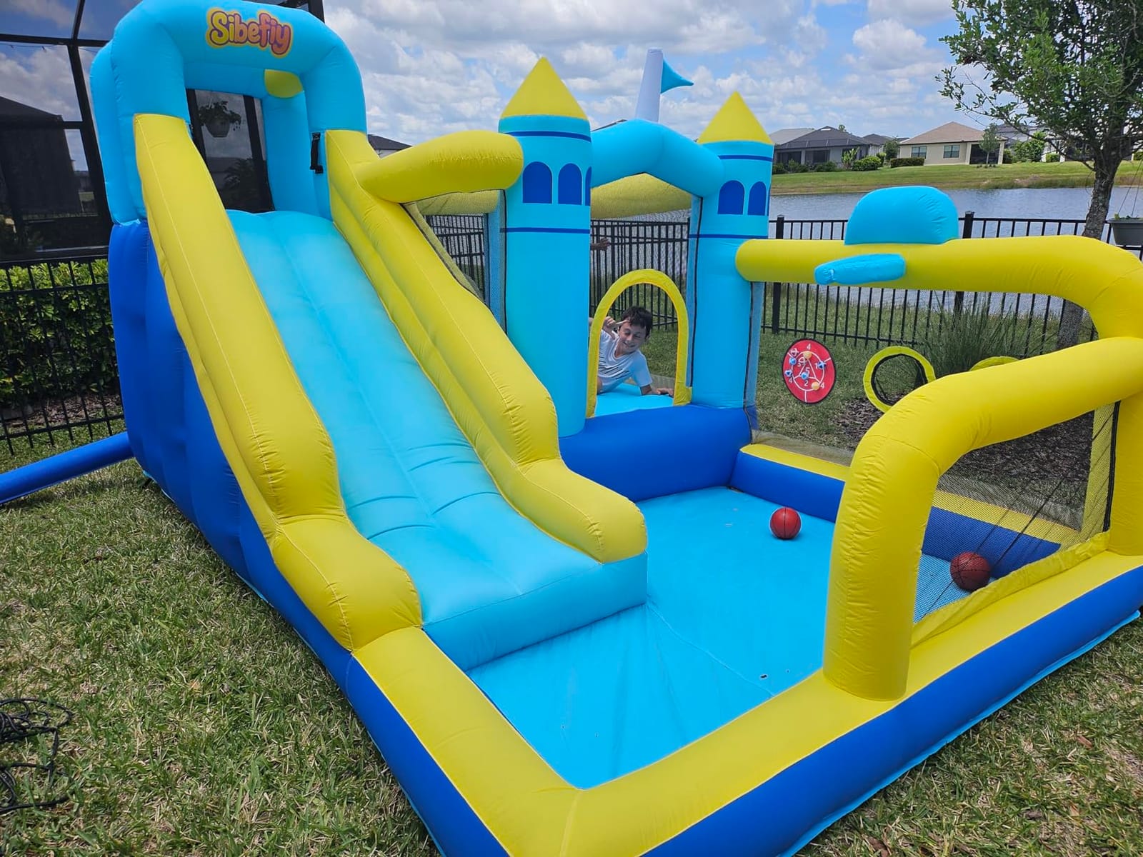 Bounce House, 8-in-1 Gameplay Mode Inflatable Bounce House for Kids | Sturdy and Durable Bouncy House with Blower, Bouncy Castle with Slide, Great for Indoor, Outdoor & Backyard, Birthday Parties customer photo 2