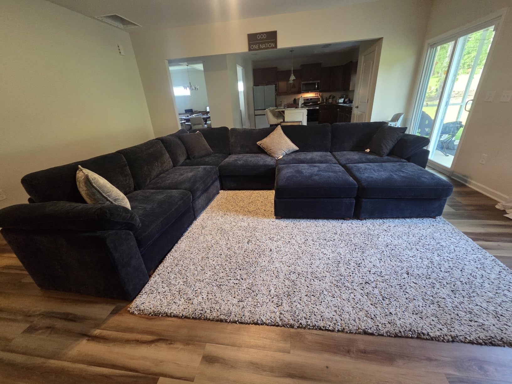 EASE MOOSE Blue Sectional Modular Sofa, Oversized L Shape Sectional Couch Wide Deep seat Sectional Sofa, Removable Cover customer photo 2