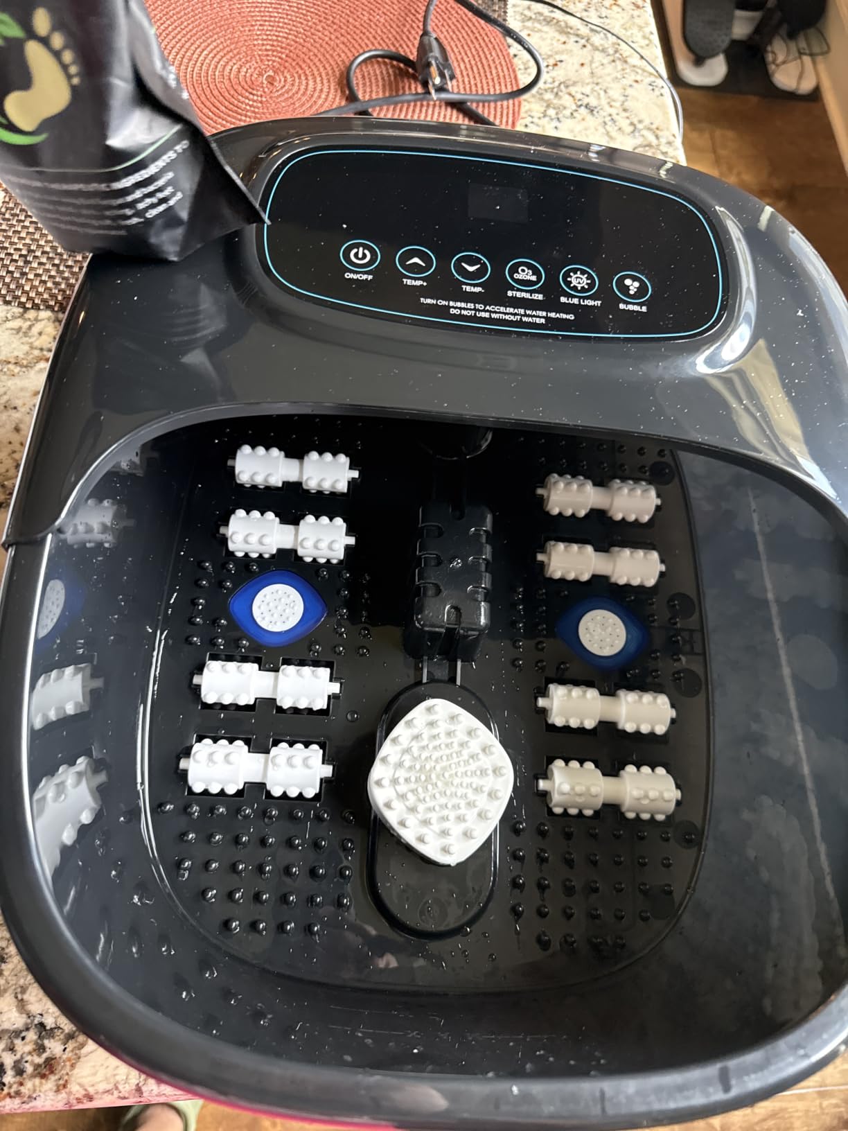 Foot Soaking Tub with Ozone UV, Foot Spa Bath Massager with Heat and Bubbles, Custom Temp Control, Pressure Rollers for Tired Feet, Gift Set for Parents Couples (Black) customer photo 2