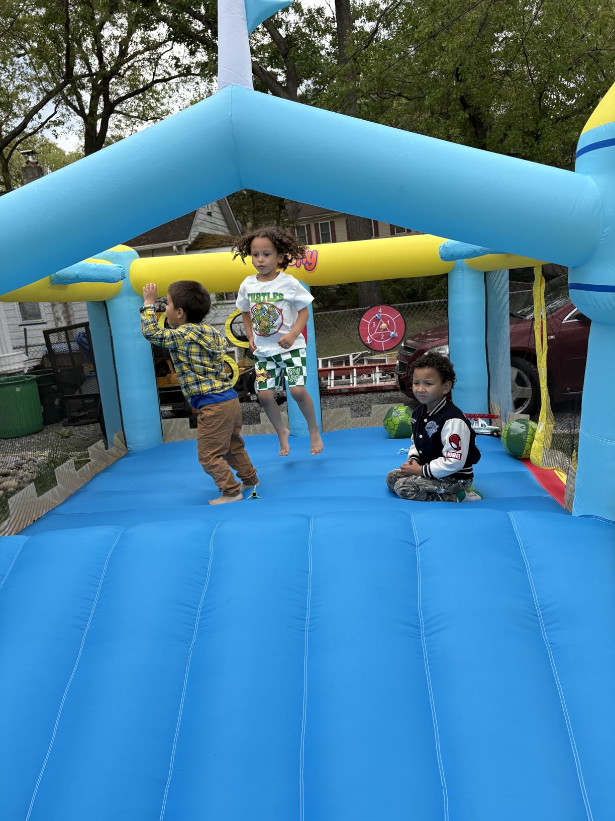 Bounce House, 6-in-1 Play Mode Inflatable Bounce House for Kids | High Elasticity Bouncy House with 480W Blower, Bouncy Castle with Wide Slide for Indoor, Outdoor, Christmas, Birthday Parties customer photo 2