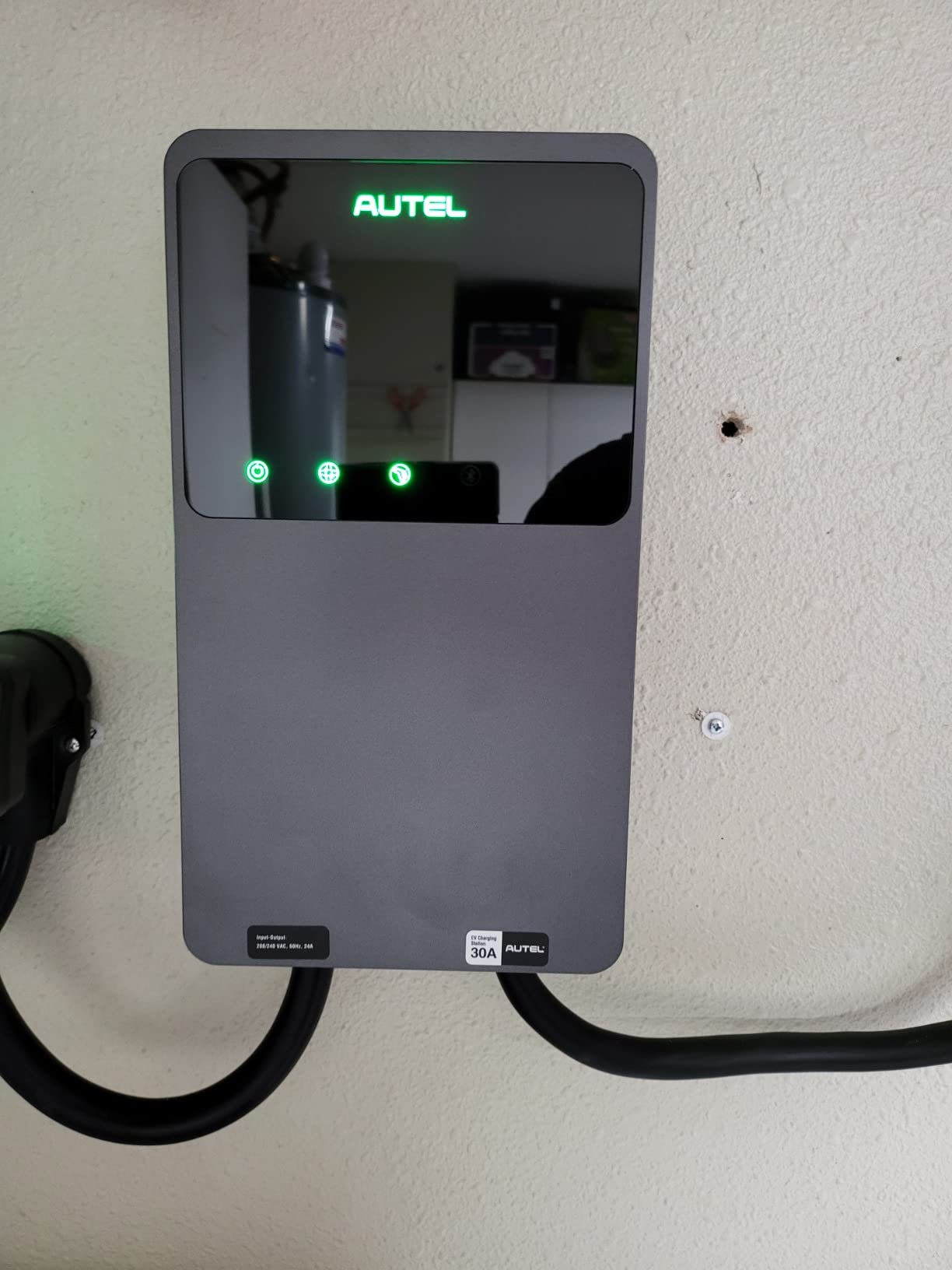 Autel Level 2 EV Charger up to 50Amp, 240V, Indoor/Outdoor Car Charging Station with J1772 Connector, Wi-Fi and Bluetooth Enabled EVSE, Hardwired, 25-Foot Cable with Separate Holster, Dark Gray customer photo 2