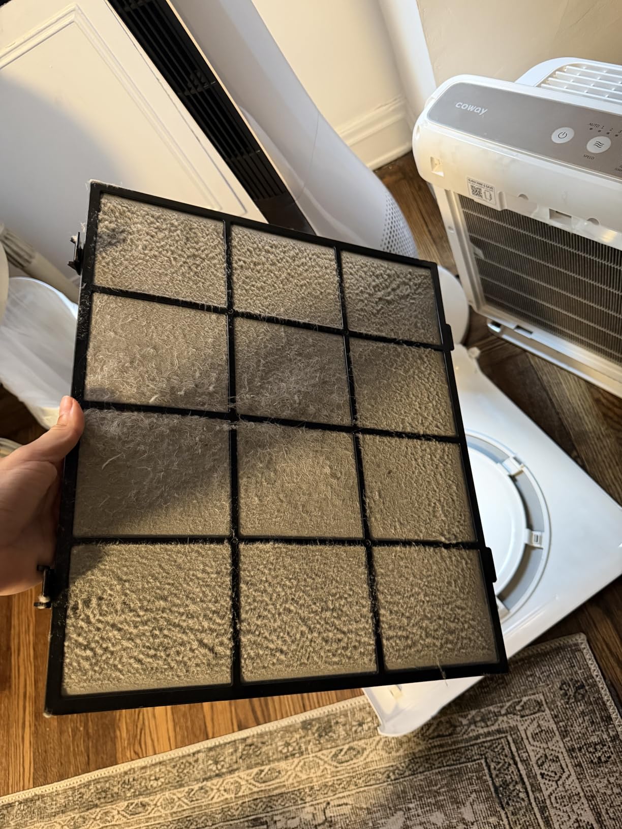 COWAY Airmega Mighty2 Air Purifier, Next Gen of AP-1512HH, for Large Room & Home Cleans up to 1,800 ft², IEST certified HEPA and Active Carbon for Allergies, Smoke, Dust, Pets & Mold, AP-1512N(W) customer photo 2