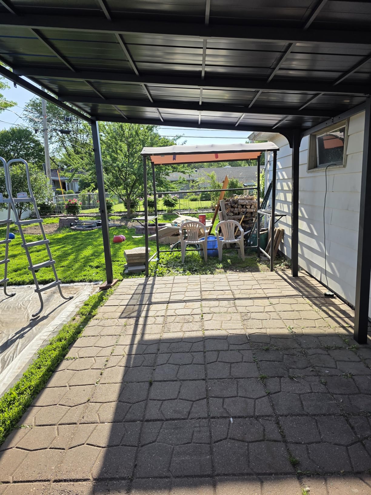 StoneCreek 10'x20' Lean to Gazebo, Wall Mounted Gazebo with Galvanized Steel Sloped Roof & Drainage Gutter, Heavy Duty Outdoor Pergolas for Patios, Backyard, Deck customer photo 1