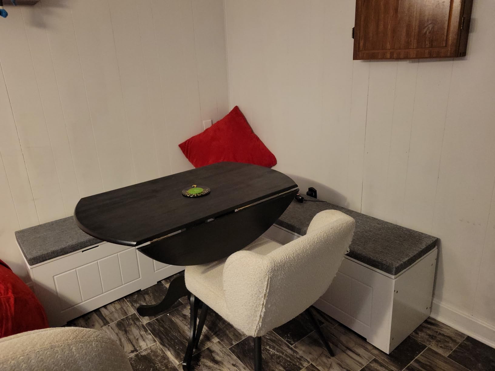 L Shaped Corner Storage Bench with Cushion, Breakfast Nook Bench, Kitchen Banquette Dining Seating with Hidden Storage, Flip-Top Shoe Storage Benches for Entryway Cloakroom customer photo 2