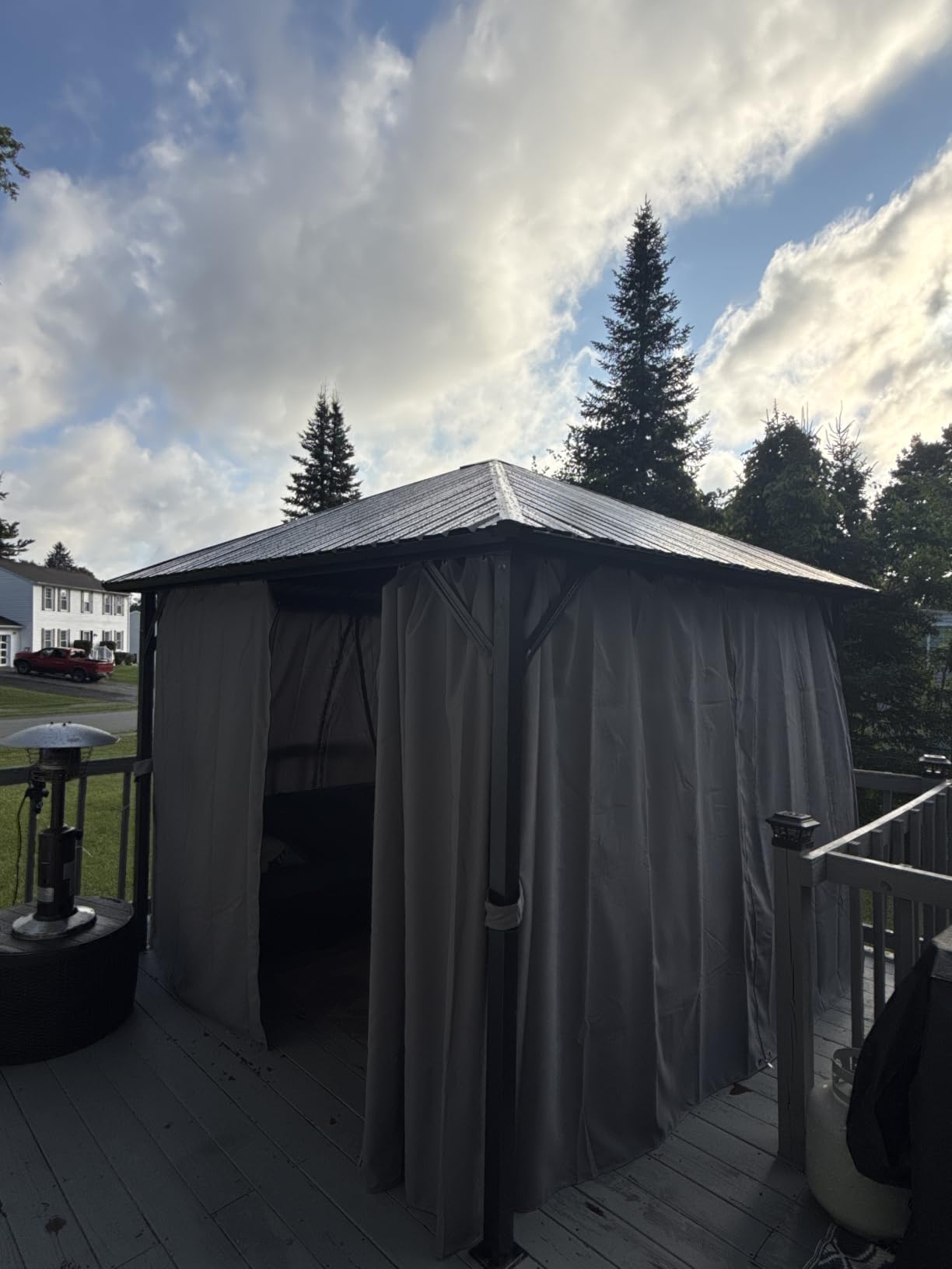 UDPATIO 10'x12' Hardtop Gazebo, Metal Galvanized Steel Double Roof, Grey | Weatherproof, withstands 49mph wind & 6in snow, dual-track sidewalls for backyard garden deck customer photo 2