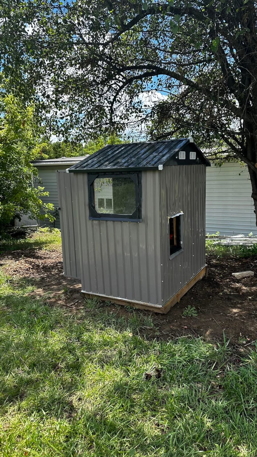 Aoxun 14x12 FT Outdoor Storage Shed, Metal Shed with Lockable Doors, Brown | Galvanized Metal Shed Sloped Roof, Heavy Duty Utility Tool Storage House for Patio, Garden, Backyard, Lawn customer photo 1