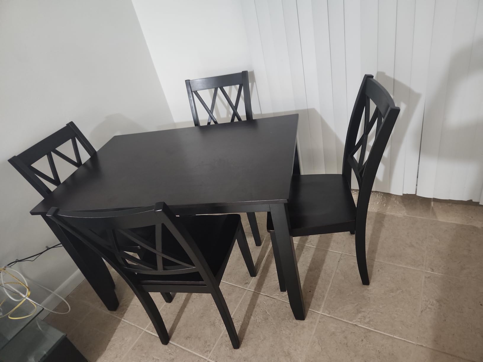 Harper & Bright Designs 5-Piece Counter Height Dining Table Set with 4 Chairs, Square Wooden Kitchen Table Set, Grey & White customer photo 1