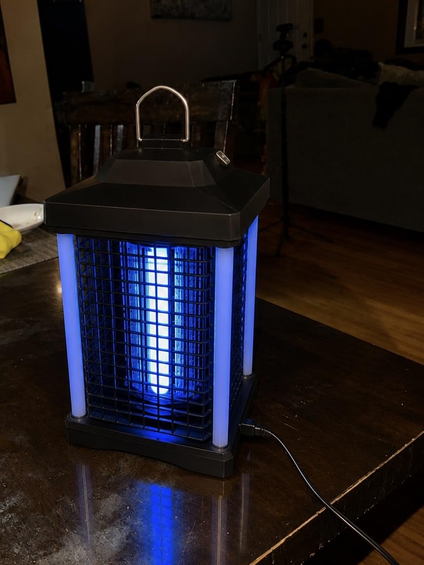 Bug Zapper Outdoor, Dual Wavelength UV 50000H Lifespan & Dual LED Lamps, 1/2 Acre Coverage, 5 Zaps/Sec, 4200V Electric Mosquito Zapper, IPX4 Waterproof Fly Trap for Indoor Patio Backyard customer photo 1