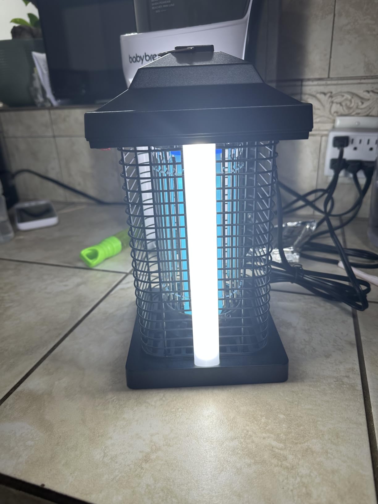 Bug Zapper Outdoor, Dual Wavelength UV 50000H Lifespan & Dual LED Lamps, 1/2 Acre Coverage, 5 Zaps/Sec, 4200V Electric Mosquito Zapper, IPX4 Waterproof Fly Trap for Indoor Patio Backyard customer photo 2