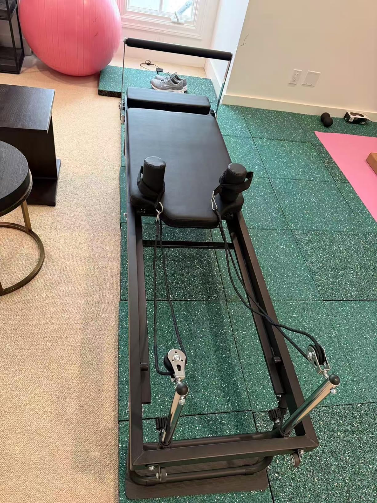 Goplus Foldable Pilates Reformer Machine for Home Gym, 84