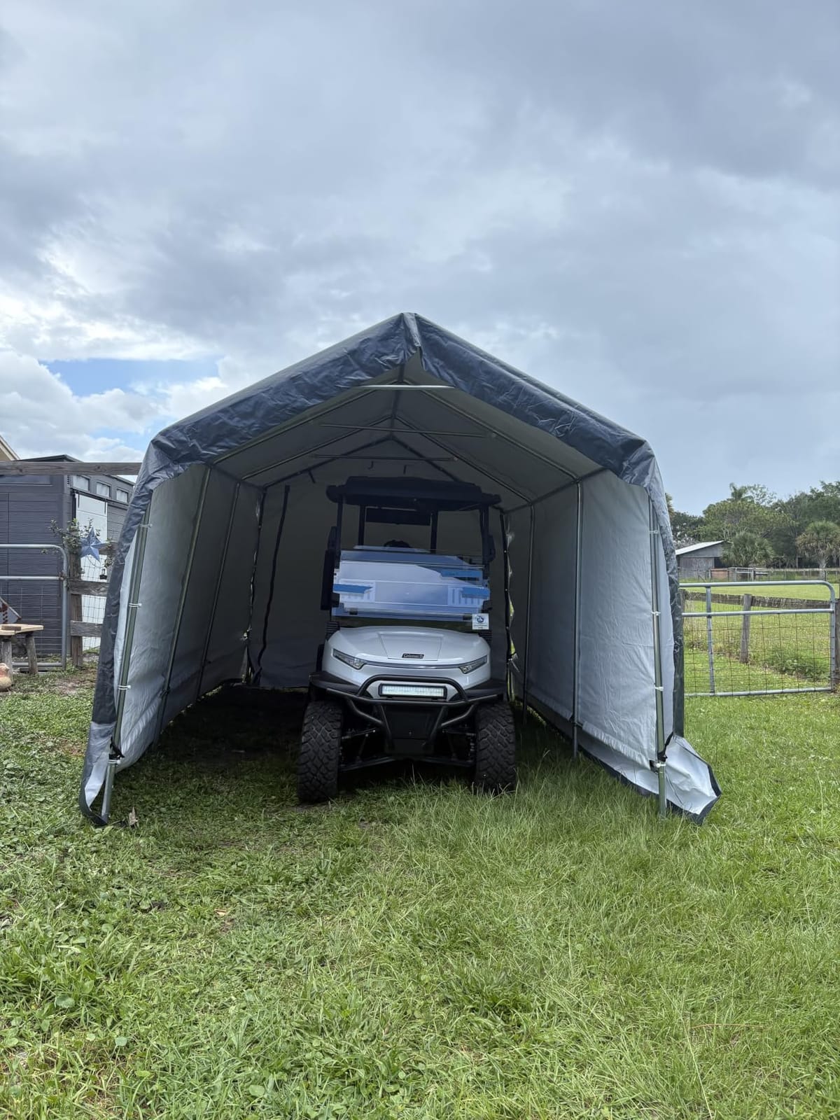PHI VILLA Portable Garage Carport,13x24ft Car Tent Shed Carports canopy Outside Storage Tents Shelter, Heavy Duty Garages Shelters Waterproof UV Resistant with Rollup Zipper Doors for Cars,Boats,Tools customer photo 2