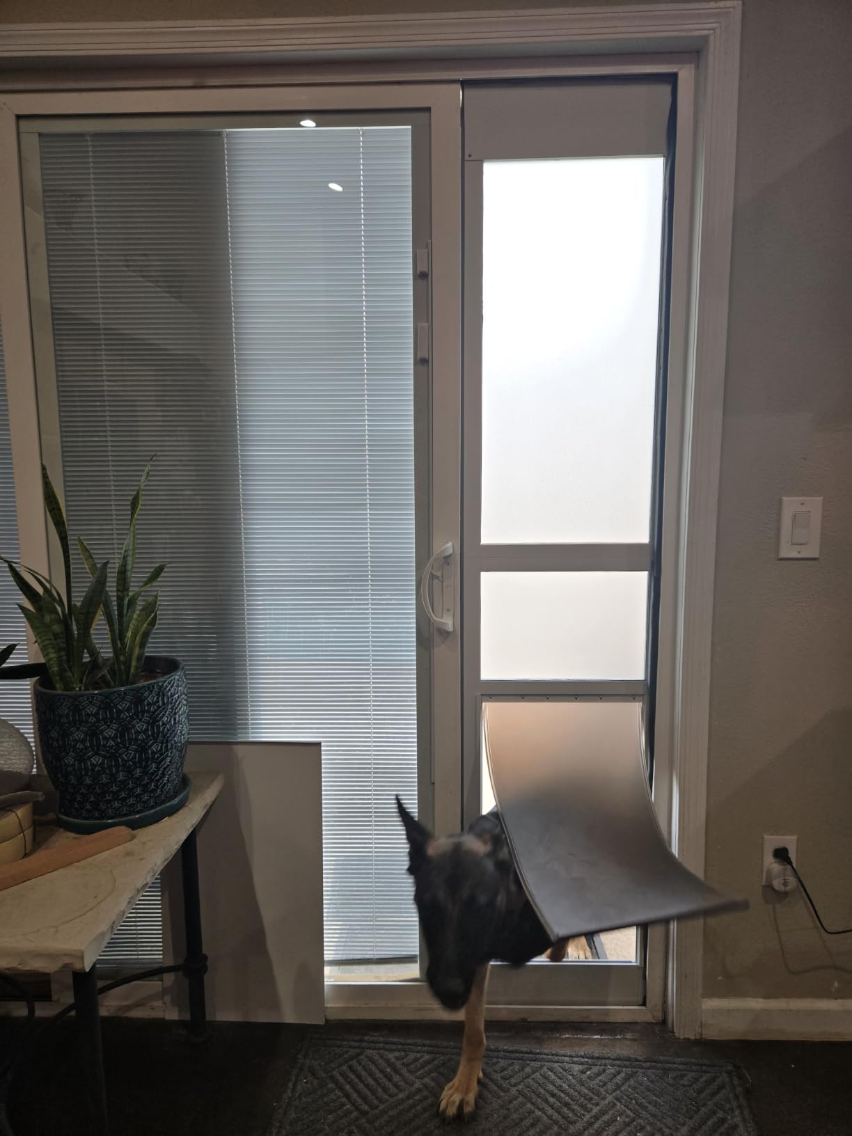 Large Dog Door for Sliding Glass Door, Aluminum Frame Doggie Door, Adjustable Pet Door Insert 75 4/5