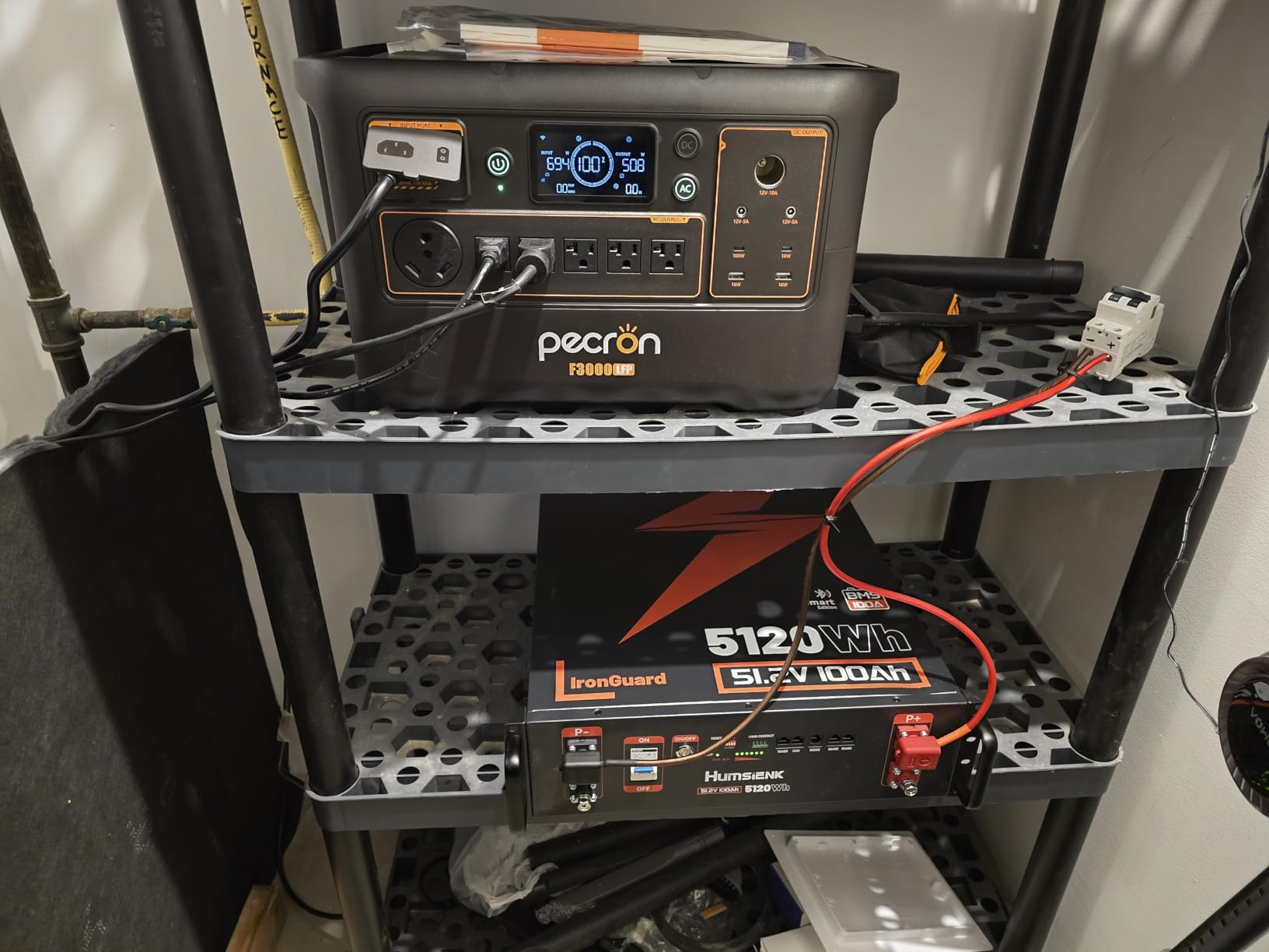 HumsiENK 48V 100Ah LiFePO4 Lithium Battery, UL9540A & UL1973 Listed, 5120Wh | 3U Server Rack with Bluetooth, Active Balancing & BYD Cells, 100A BMS for Off-Grid Solar System, Home Energy Storage, Backup customer photo 1