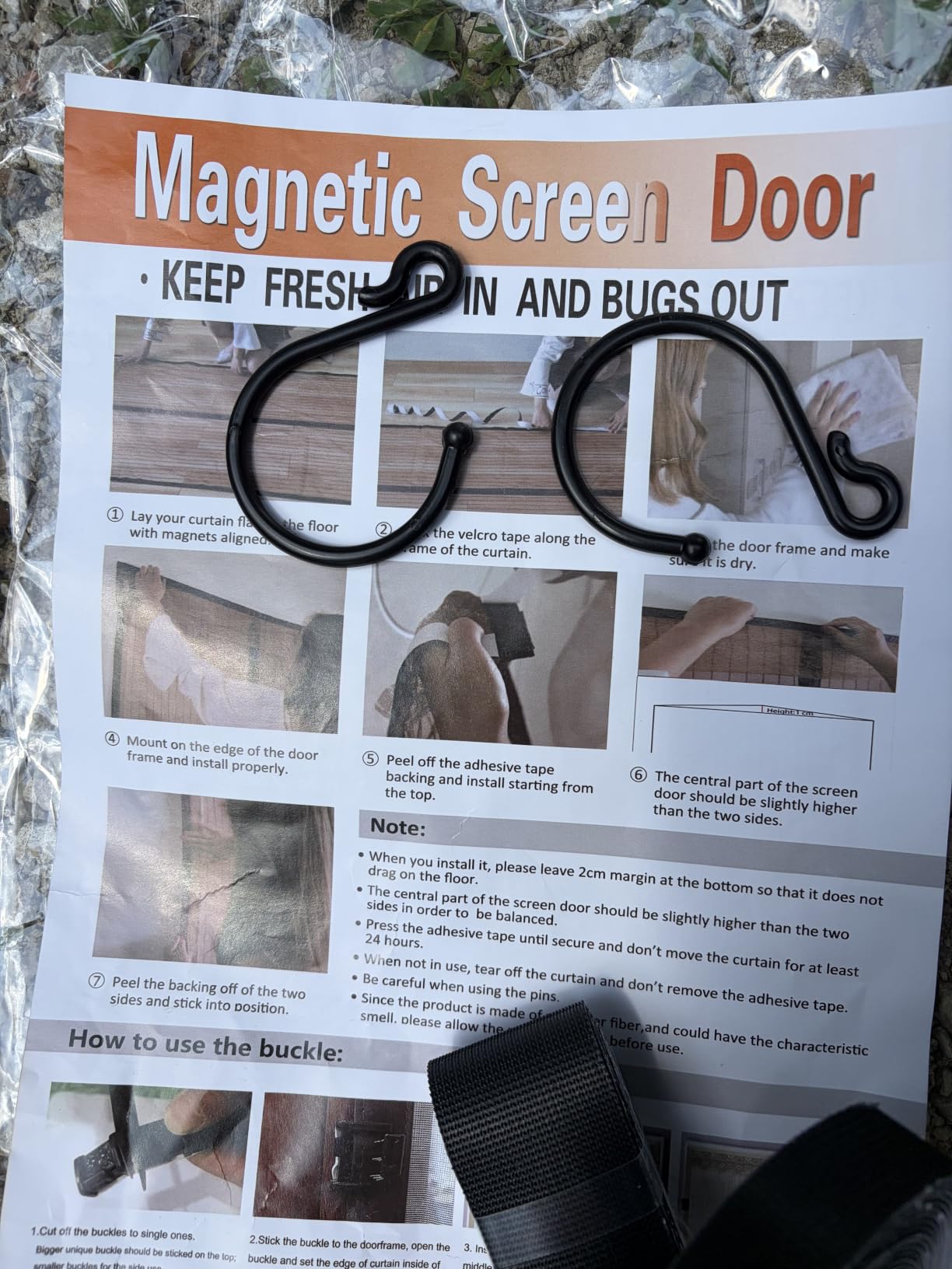 Magnetic Screen Door, 38 x 82, Decorative Black Pattern customer photo 2