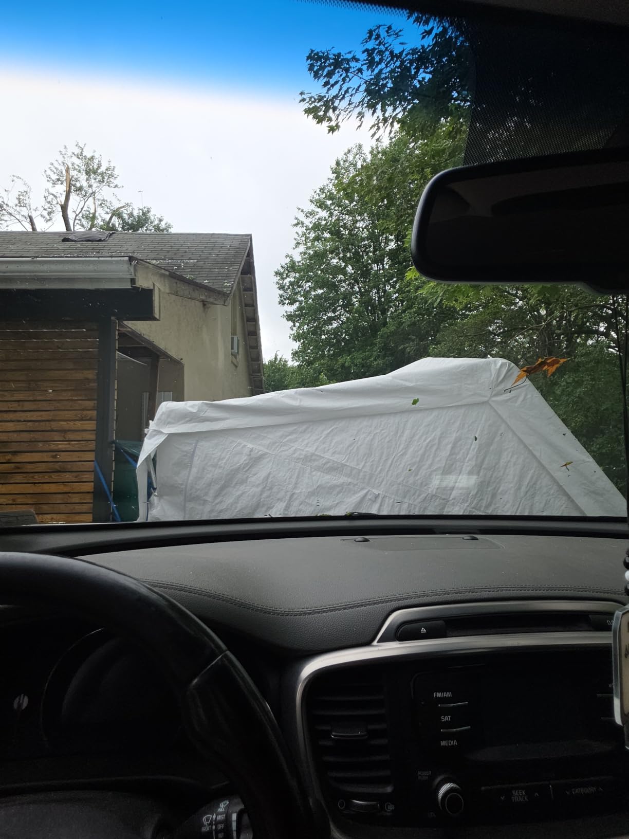 JY QAQA Carport, 12x20 FT Heavy Duty Carport with Removable Side Walls and Doors, Portable Garage with Roll-Up Window and Sandbags, Car Canopy with All-Season Tarp for Cars, Trucks, Boats, Grey customer photo 2